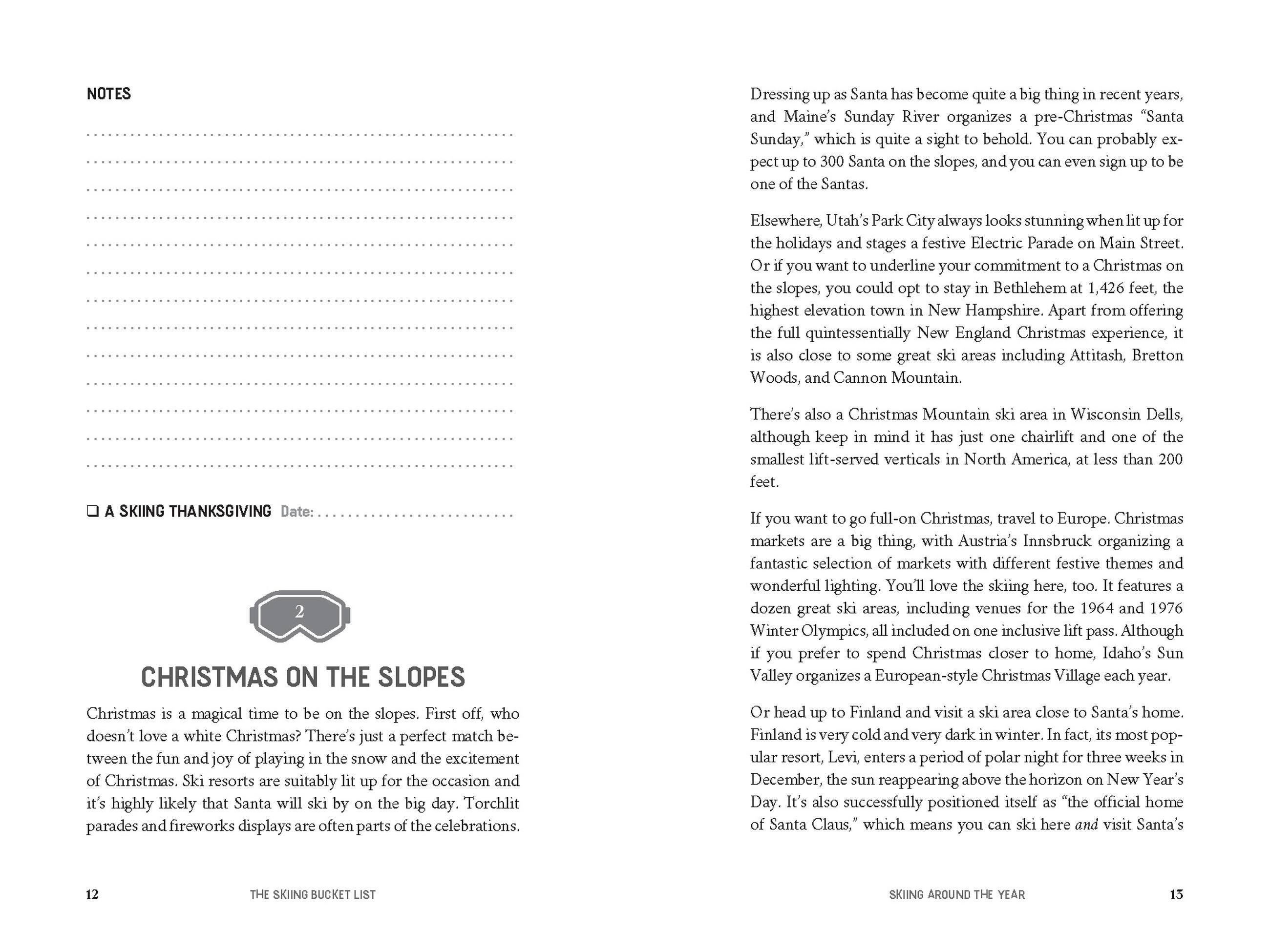 Beispielinhalt (Bild) The Skiing Bucket List