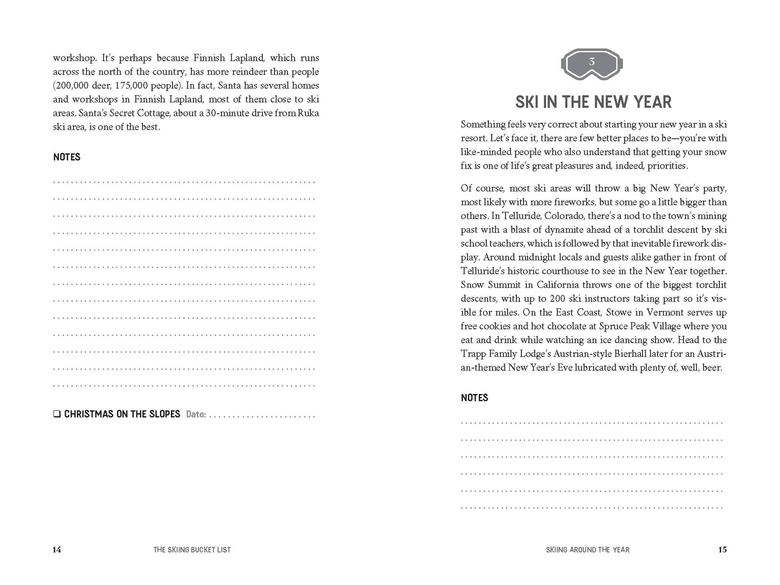 Beispielinhalt (Bild) The Skiing Bucket List