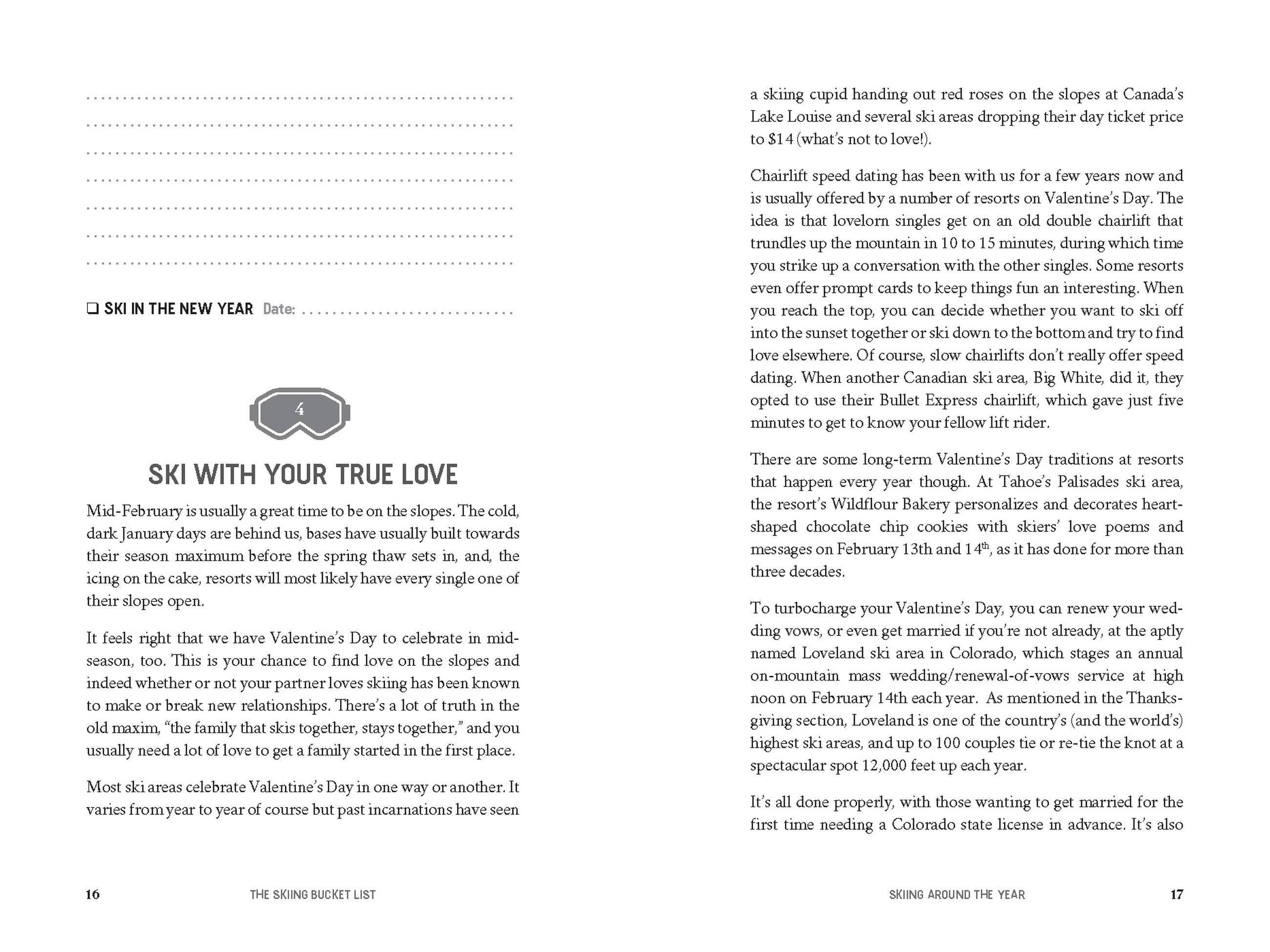 Beispielinhalt (Bild) The Skiing Bucket List