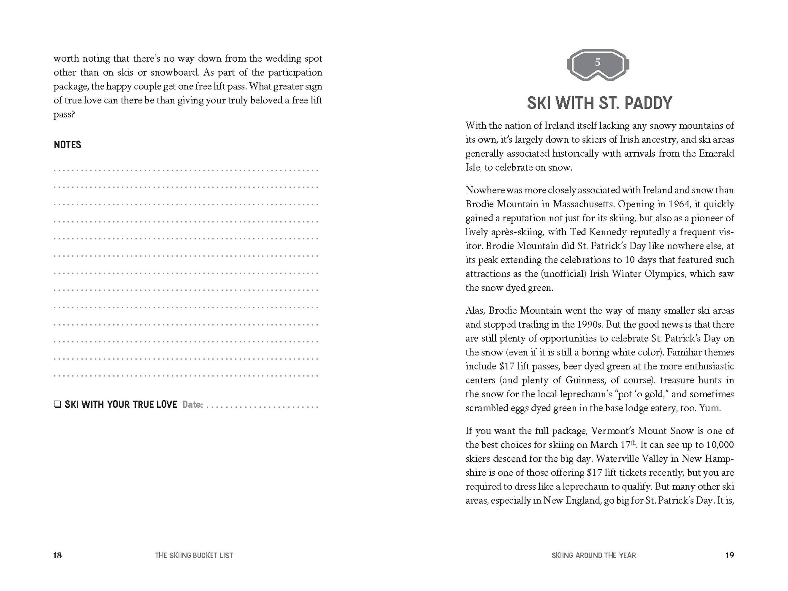 Beispielinhalt (Bild) The Skiing Bucket List