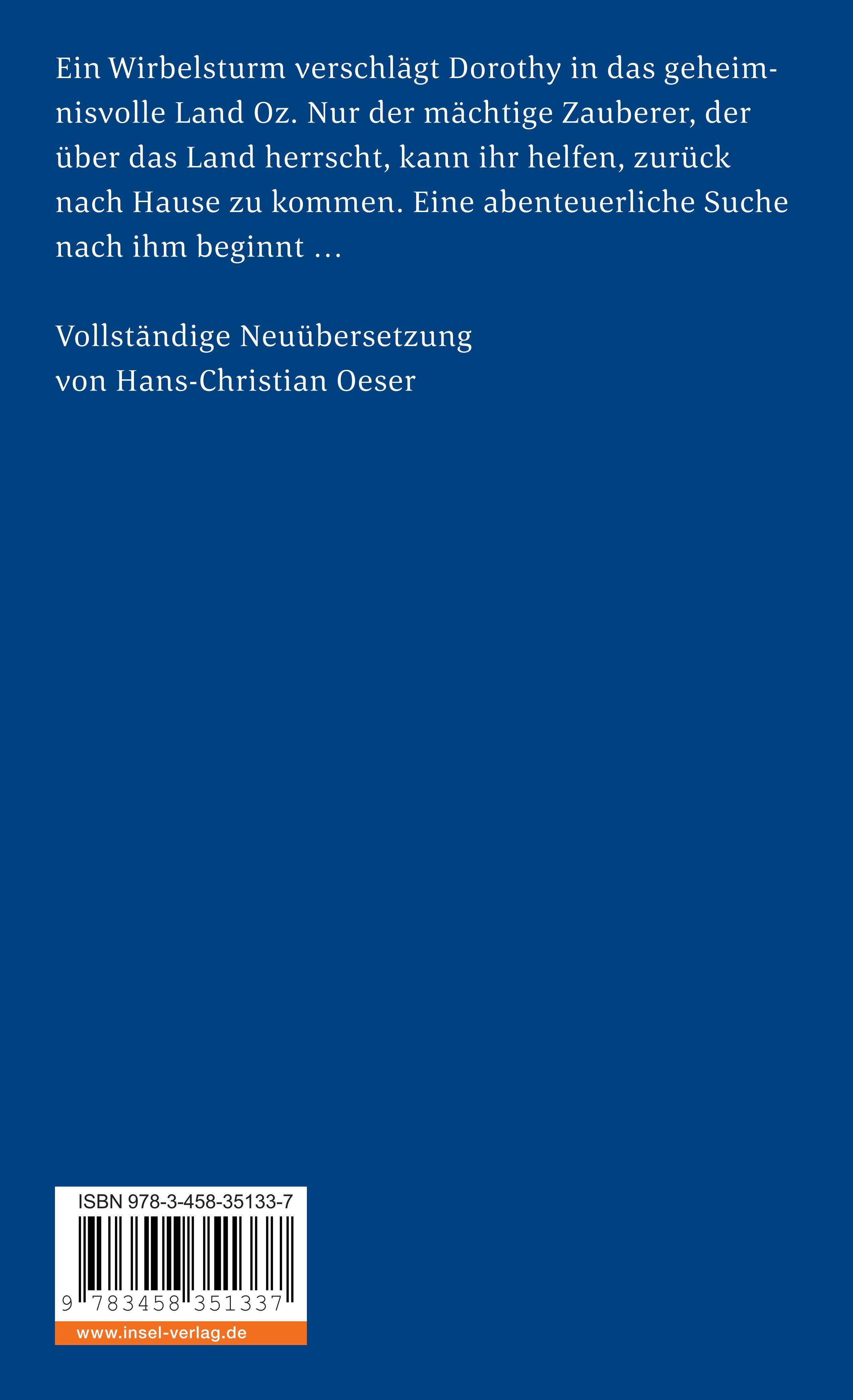 Rückseitencover Der Zauberer von Oz