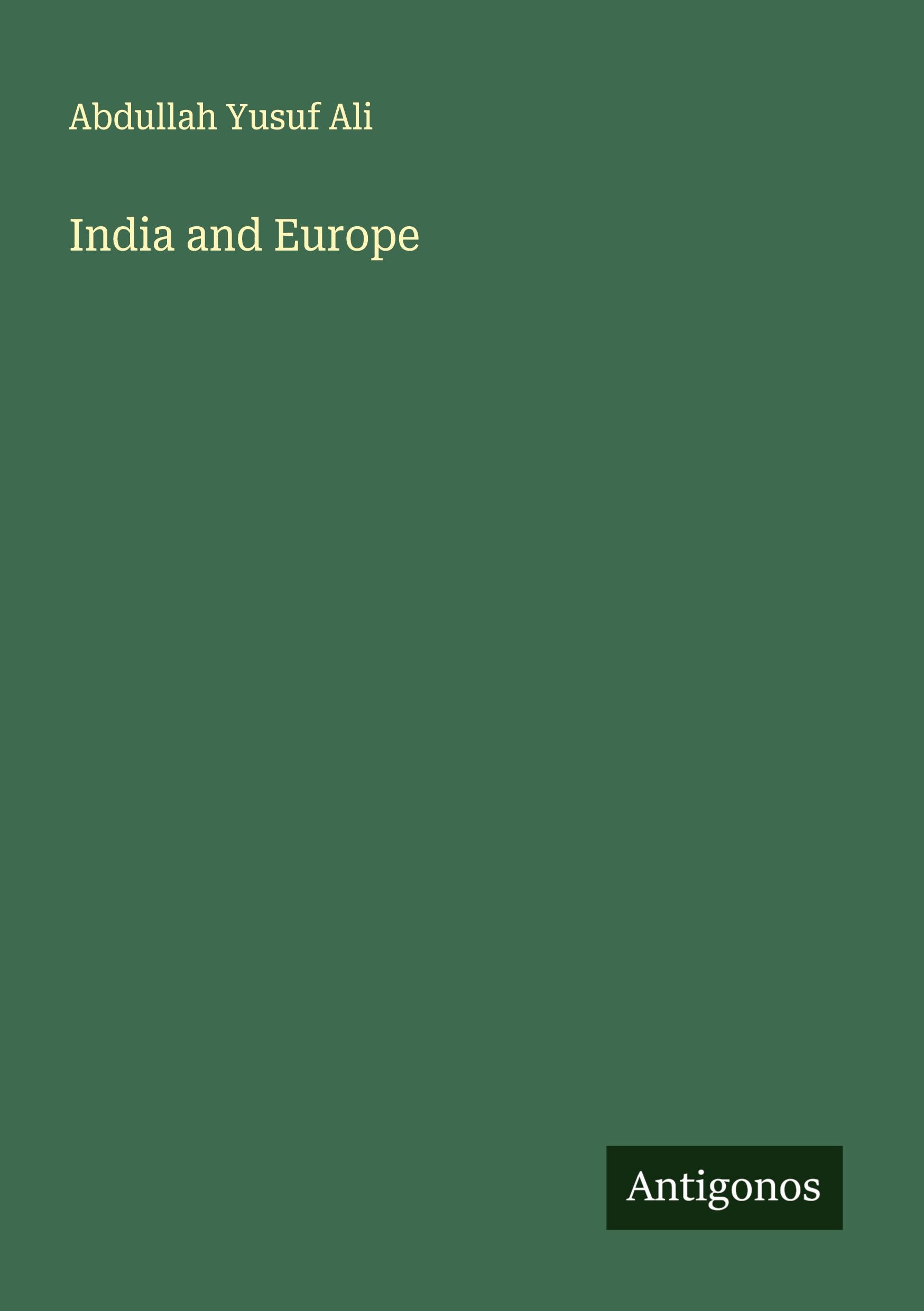 Vorderes Coverbild India and Europe