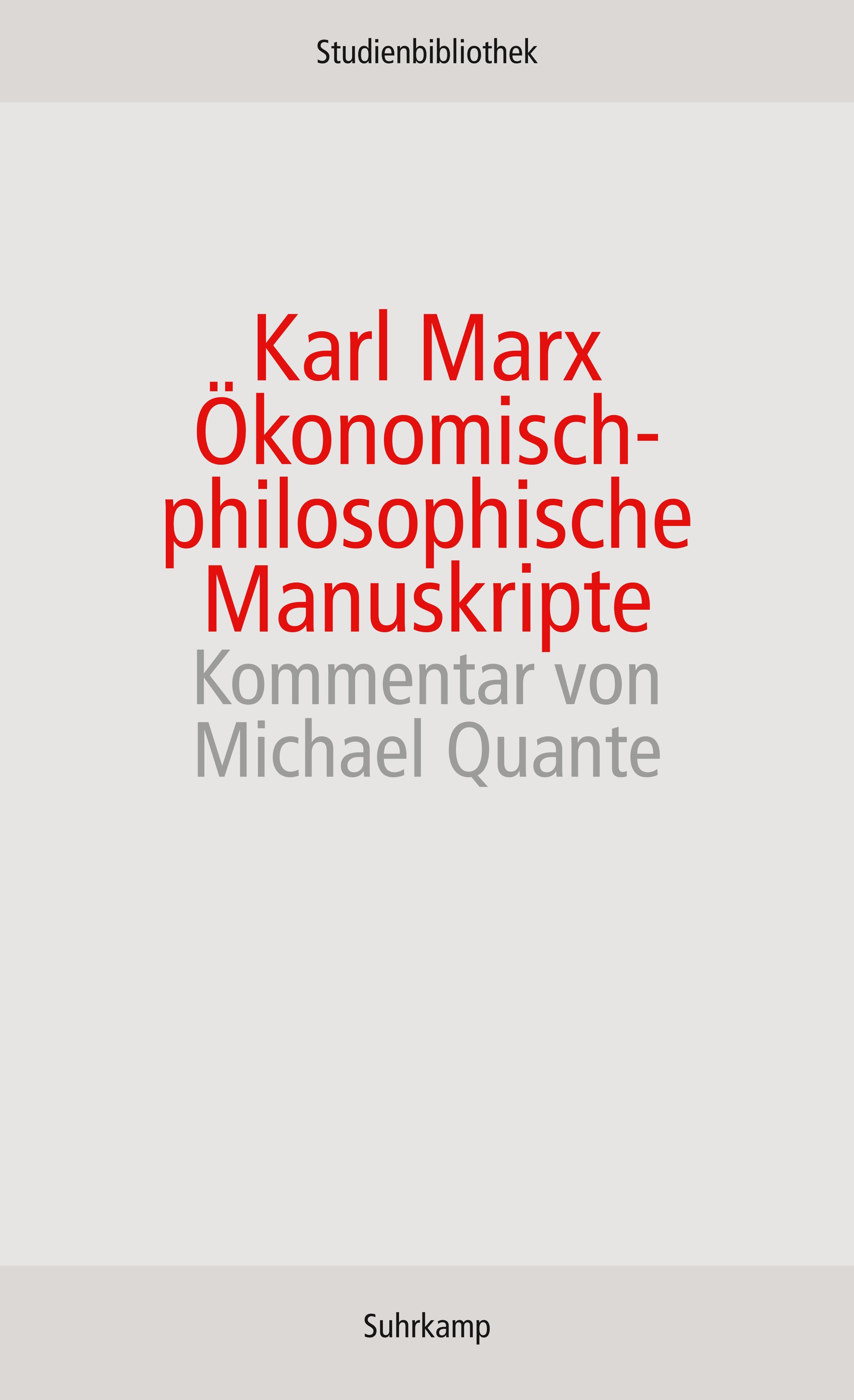 Vorderes Coverbild Ökonomisch-philosophische Manuskripte
