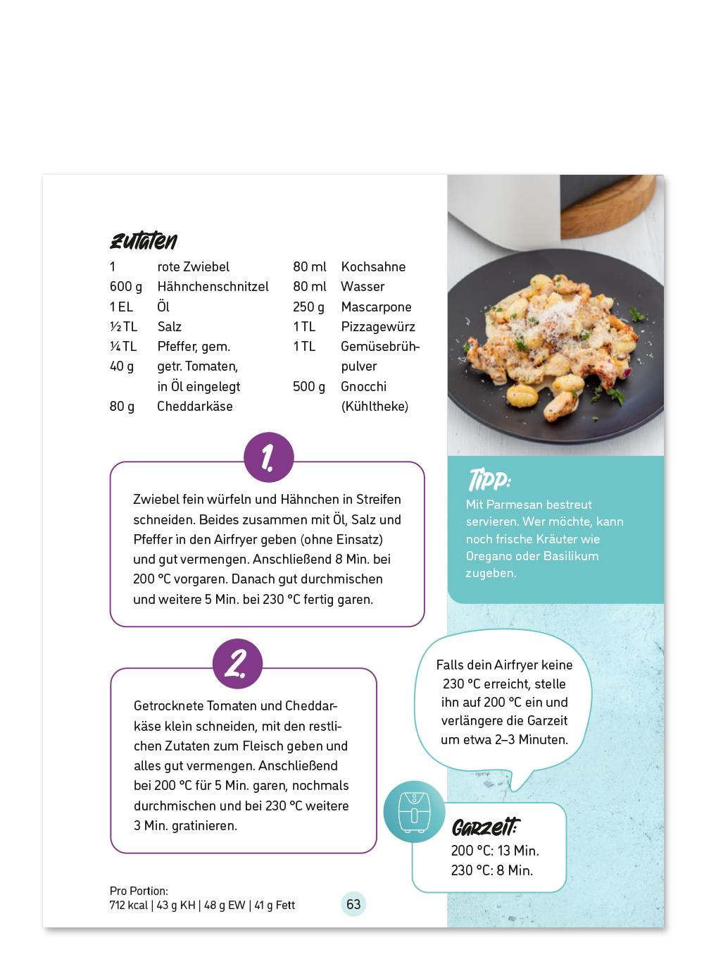 Beispielinhalt (Bild) Rezepte für den AIRFRYER