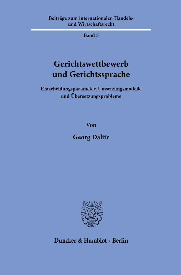 Vorderes Coverbild Gerichtswettbewerb und Gerichtssprache