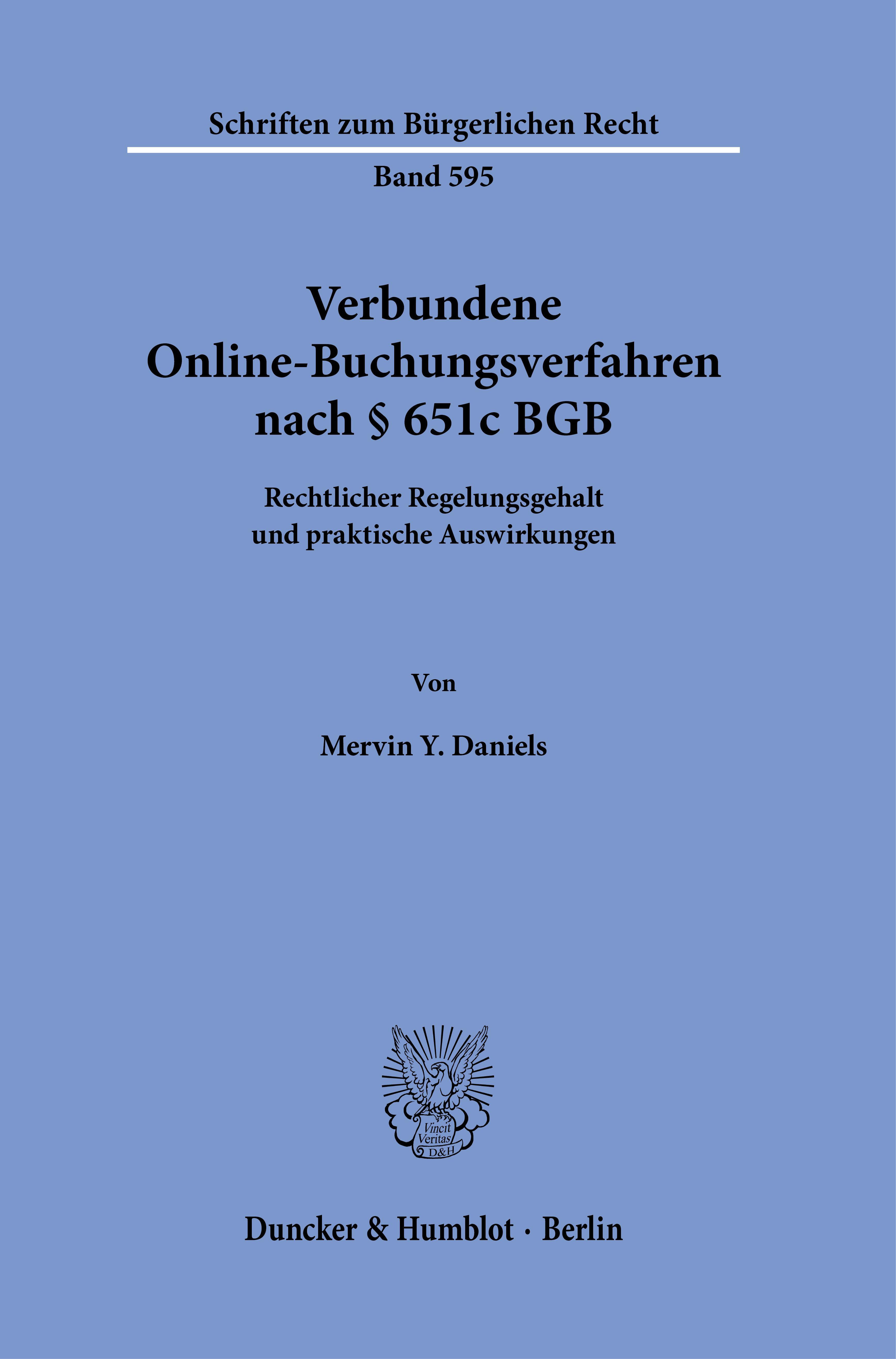 Vorderes Coverbild Verbundene Online-Buchungsverfahren nach § 651c BGB