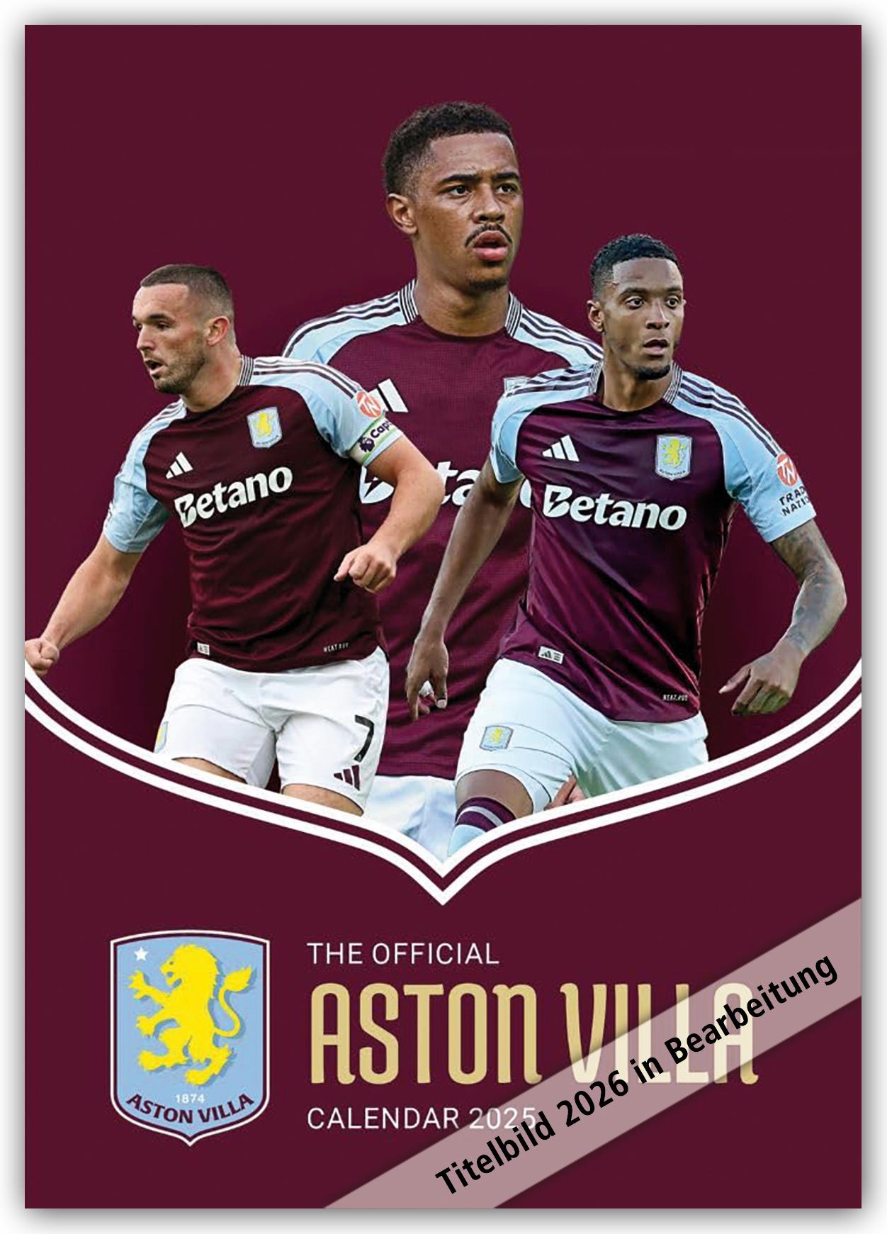 Vorderes Coverbild Aston Villa FC 2026 - A3-Posterkalender