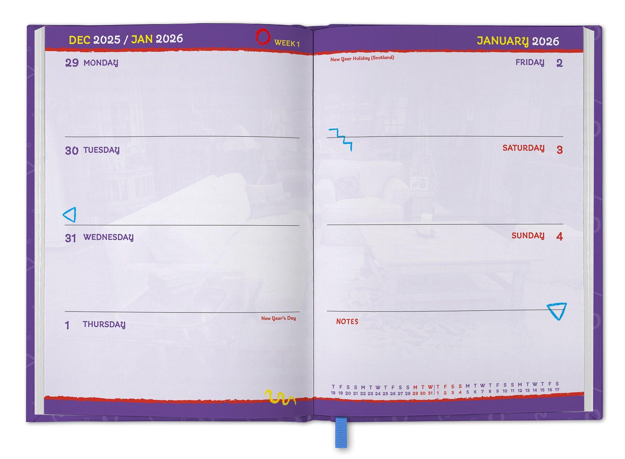 Beispielinhalt (Bild) Friends - A5-Tischkalender 2026