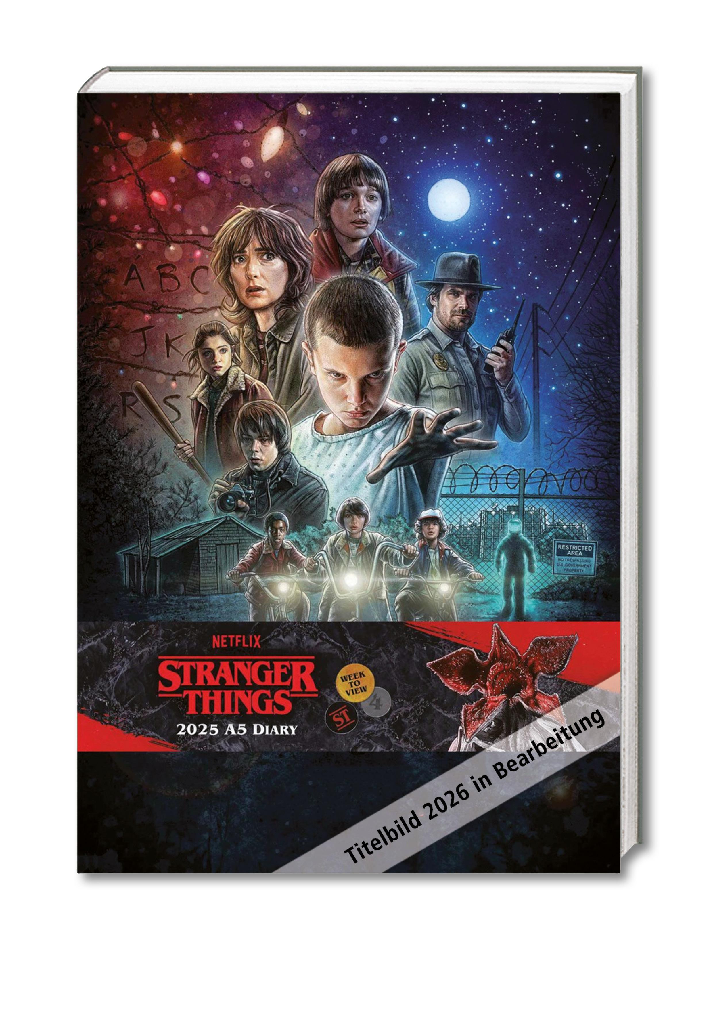 Vorderes Coverbild Stranger Things - A5-Tischkalender 2026