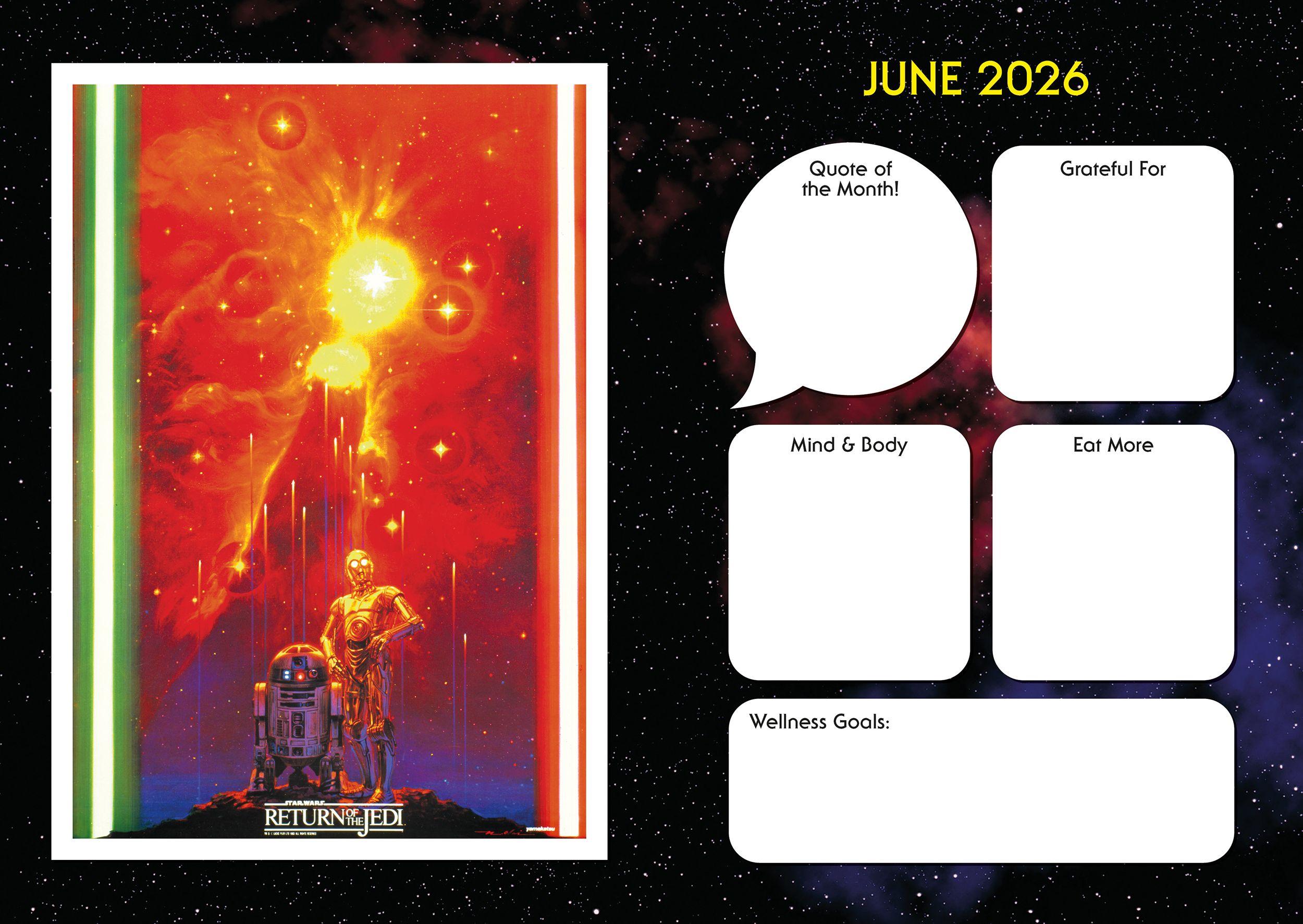 Beispielinhalt (Bild) Star Wars - A5-Tischkalender 2026