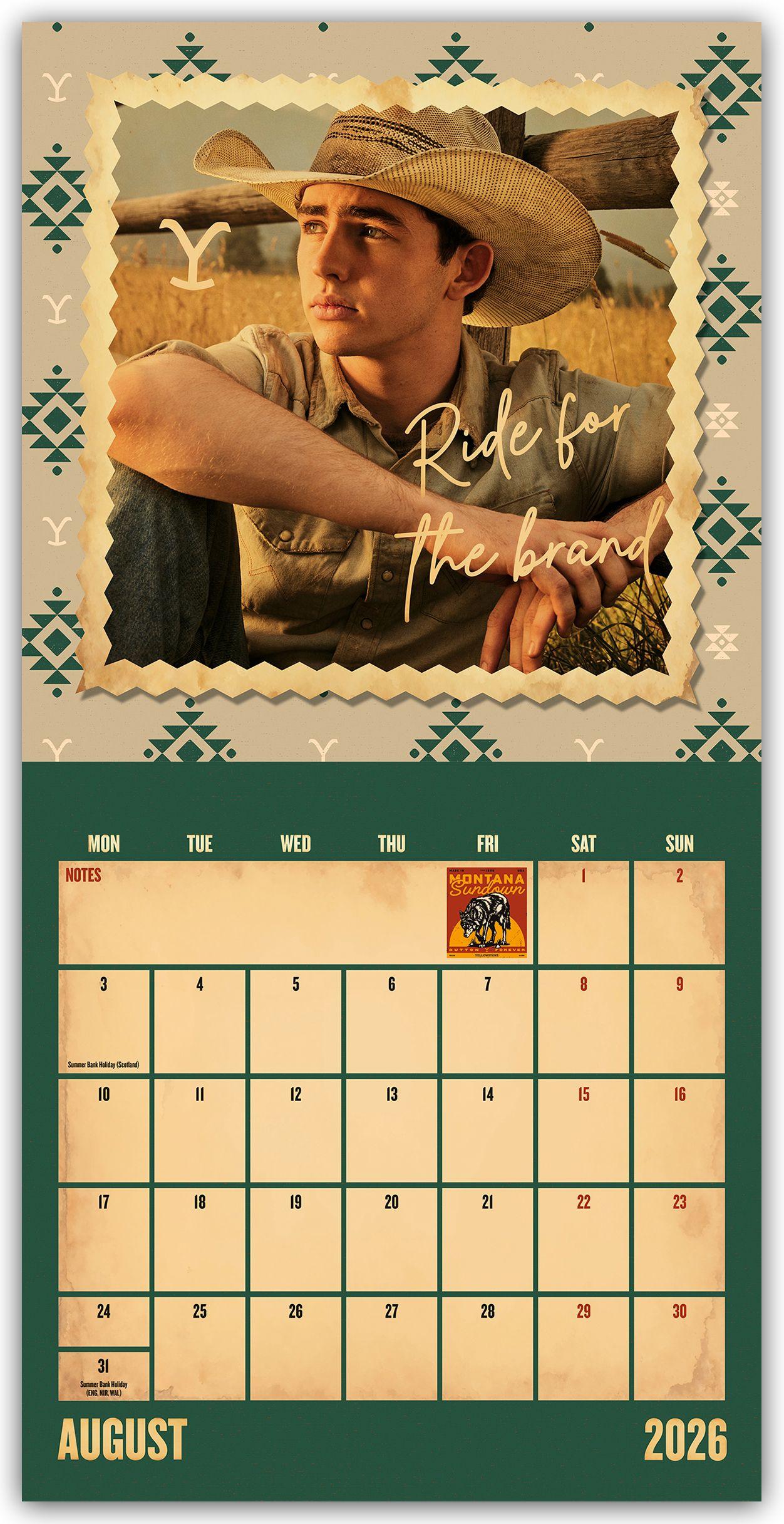 Beispielinhalt (Bild) Yellowstone - Kalender 2026
