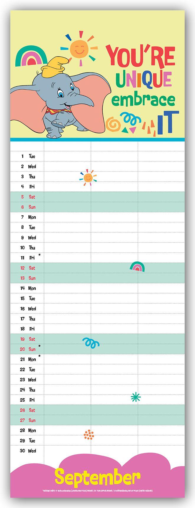 Beispielinhalt (Bild) Disney Classics - You, Me and Us 2026 - Slimline-Kalender