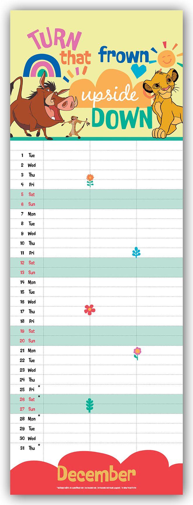 Beispielinhalt (Bild) Disney Classics - You, Me and Us 2026 - Slimline-Kalender