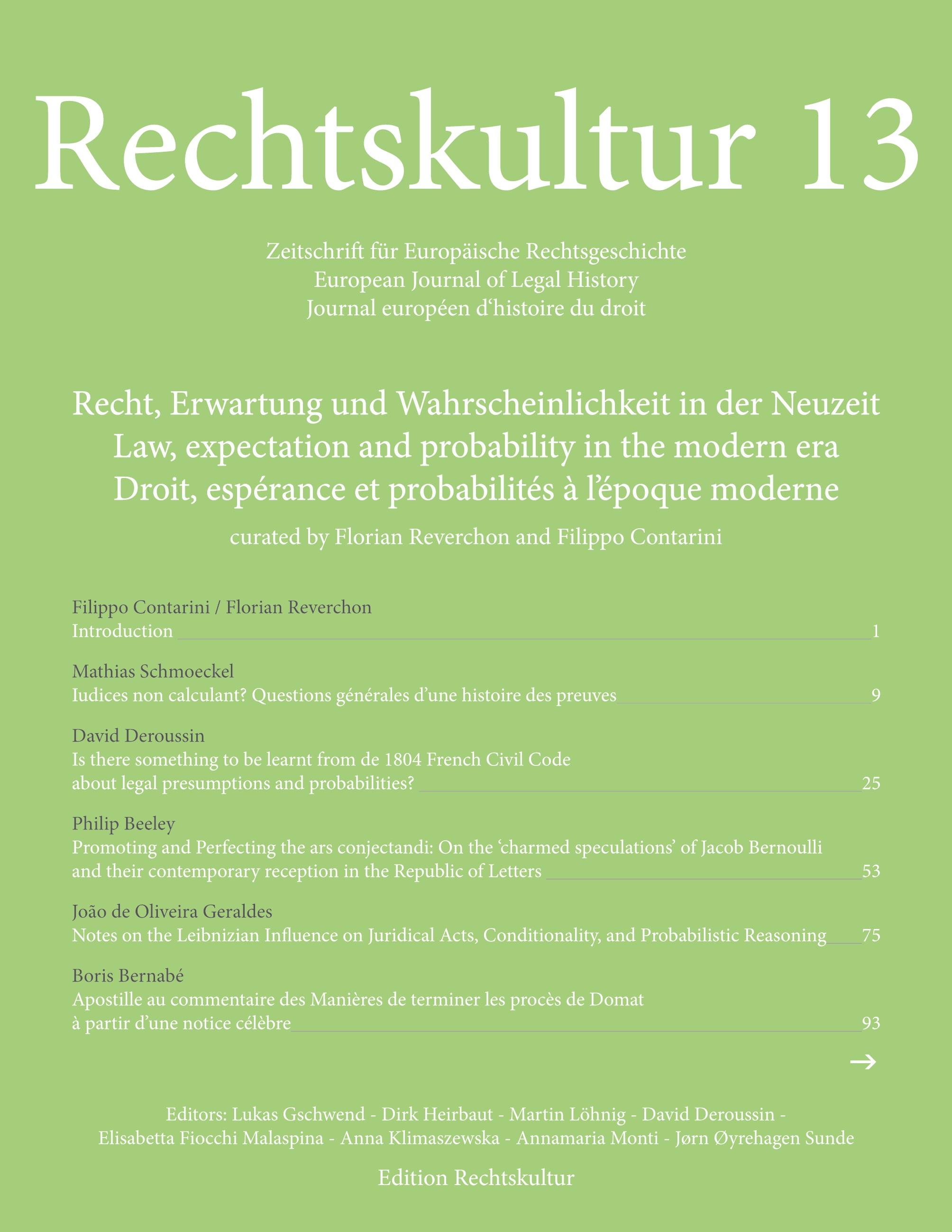 Vorderes Coverbild Rechtskultur 13