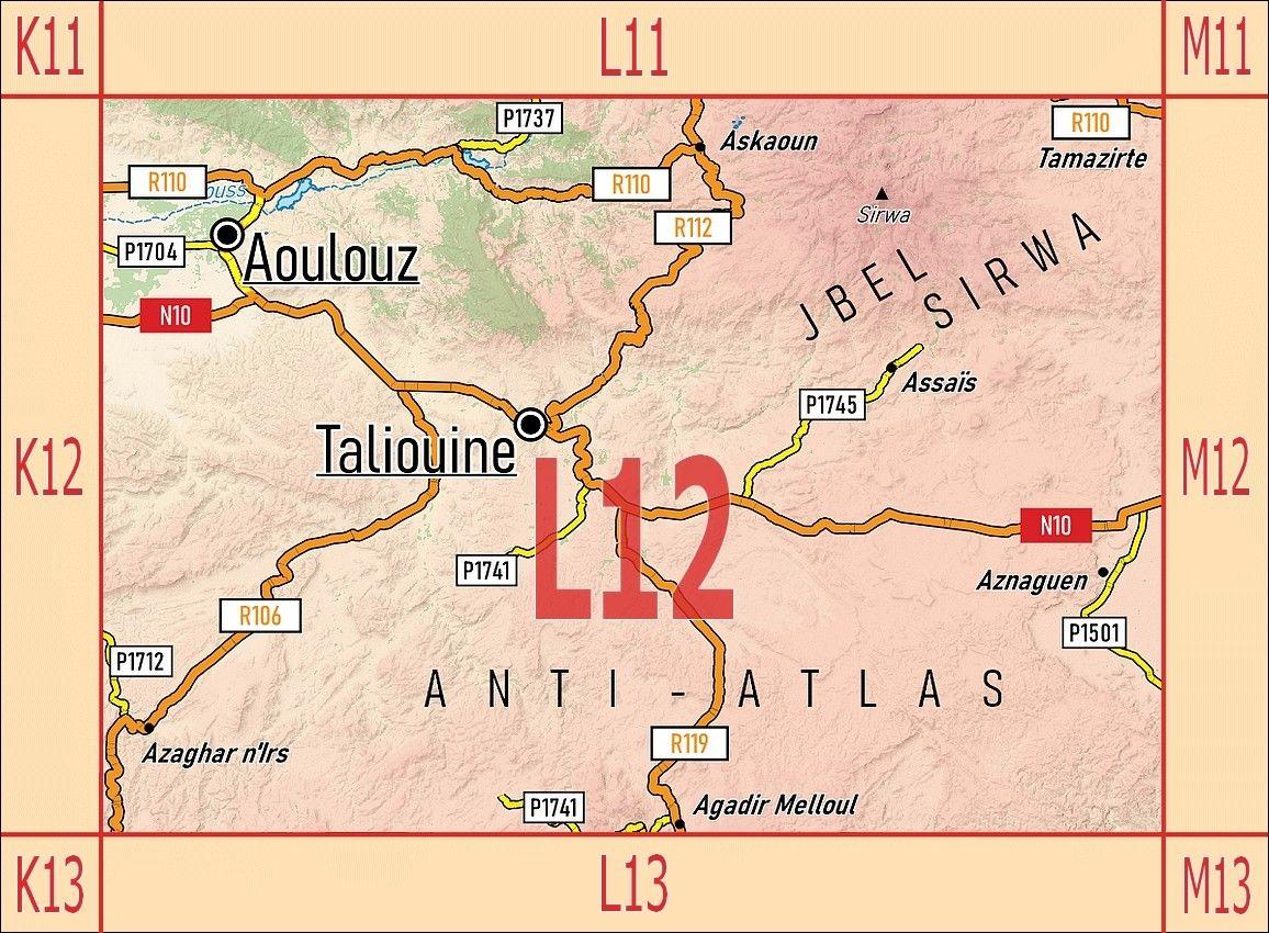 Beispielinhalt (Bild) L12: Taliouine - Aoulouz - Askoun - Agadir Melloul - Jbel Sirwa + GPS-Waypoints