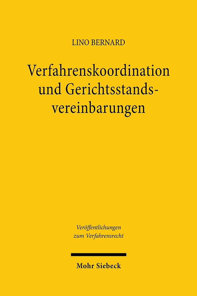 Vorderes Coverbild Verfahrenskoordination und Gerichtsstandsvereinbarungen