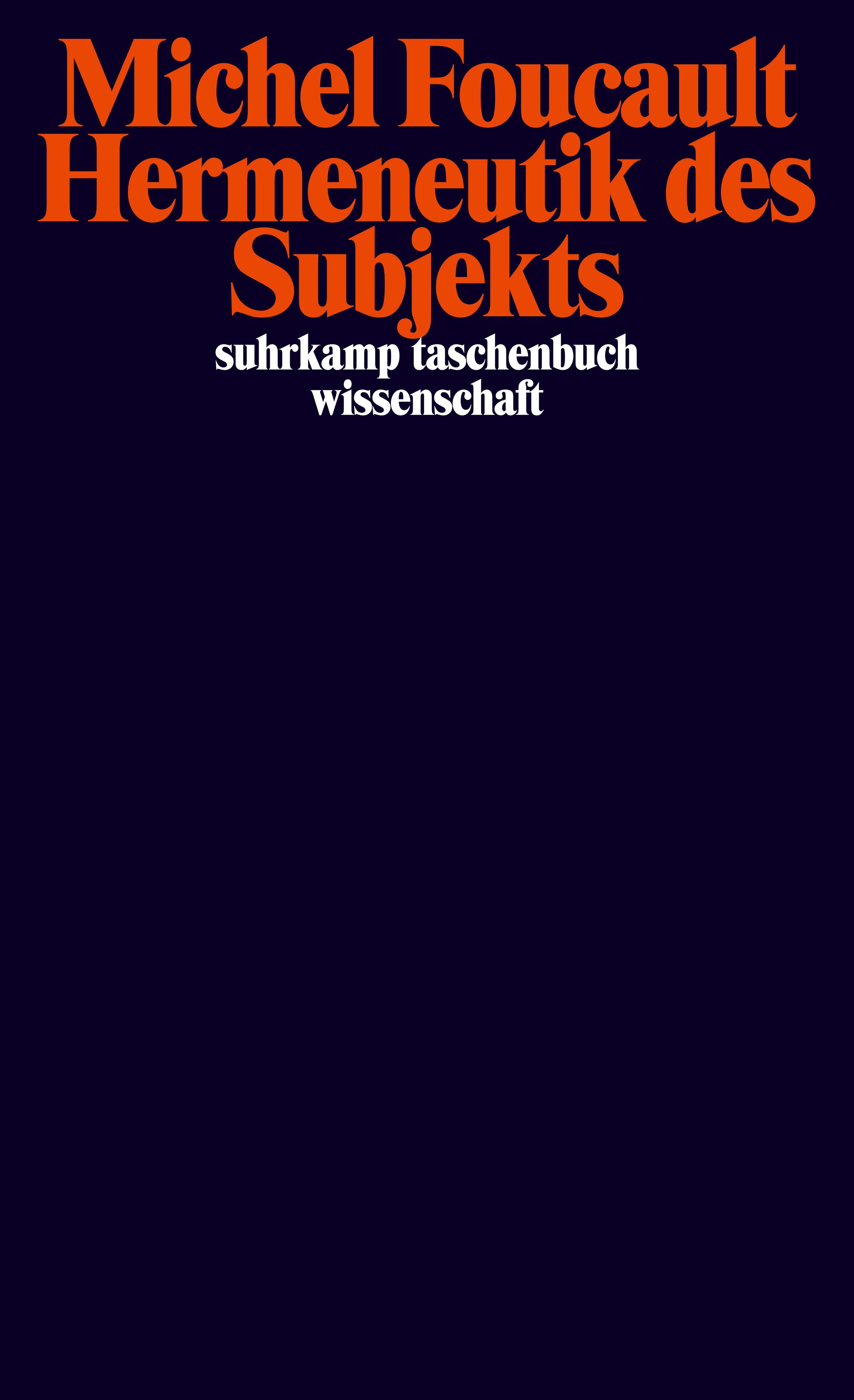 Vorderes Coverbild Hermeneutik des Subjekts