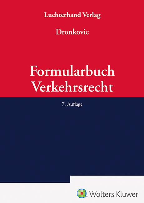 Vorderes Coverbild Formularbuch Verkehrsrecht