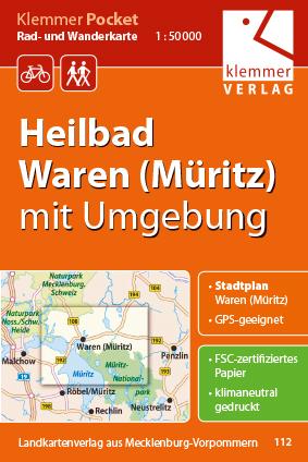 Vorderes Coverbild Klemmer Pocket Rad- und Wanderkarte Heilbad Waren (Müritz) mit Umgebung 1 : 50 000