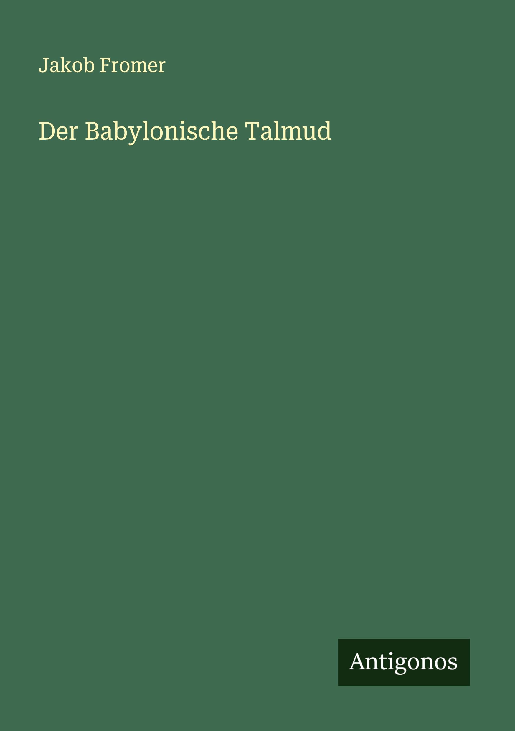 Vorderes Coverbild Der Babylonische Talmud