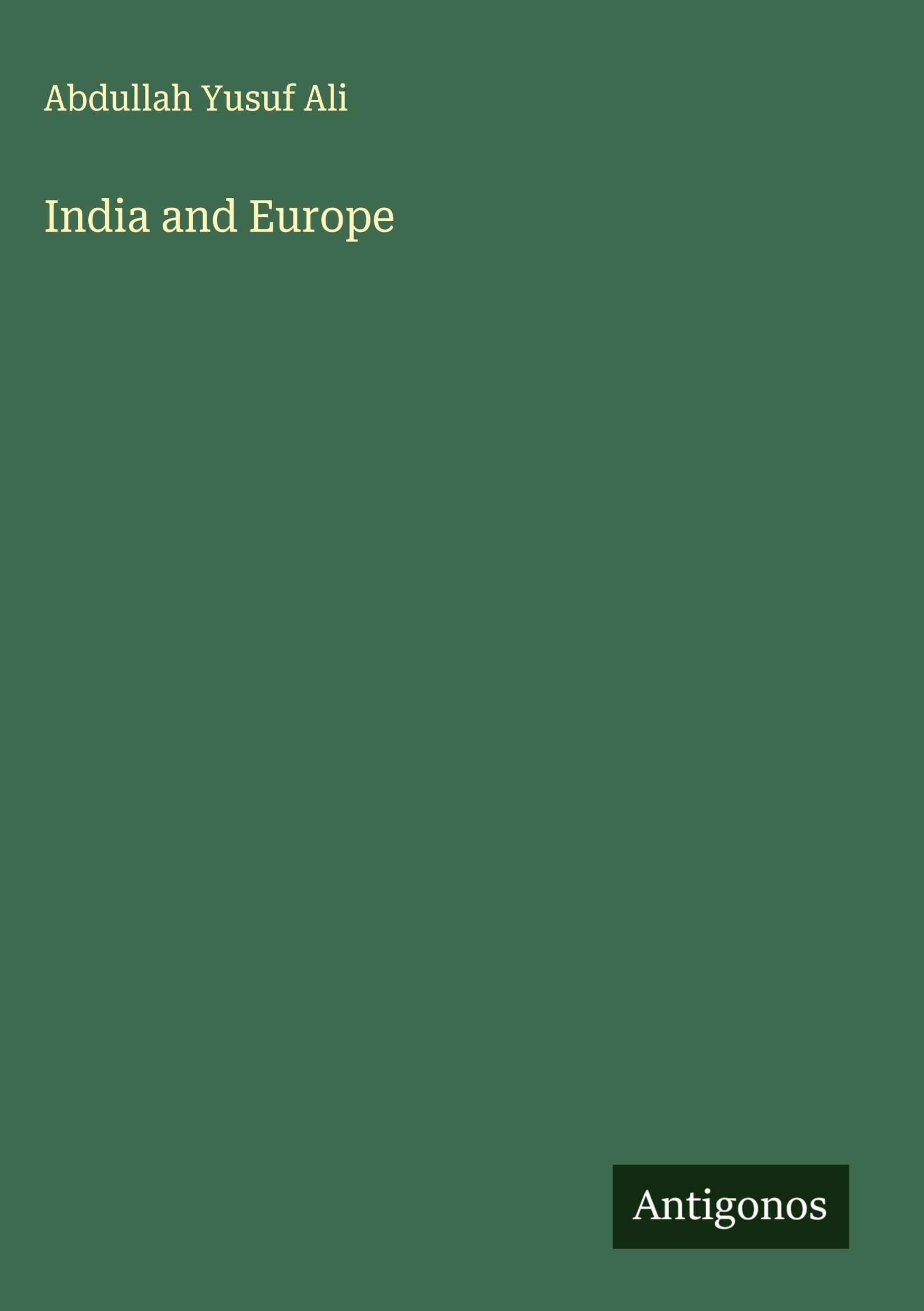 Vorderes Coverbild India and Europe