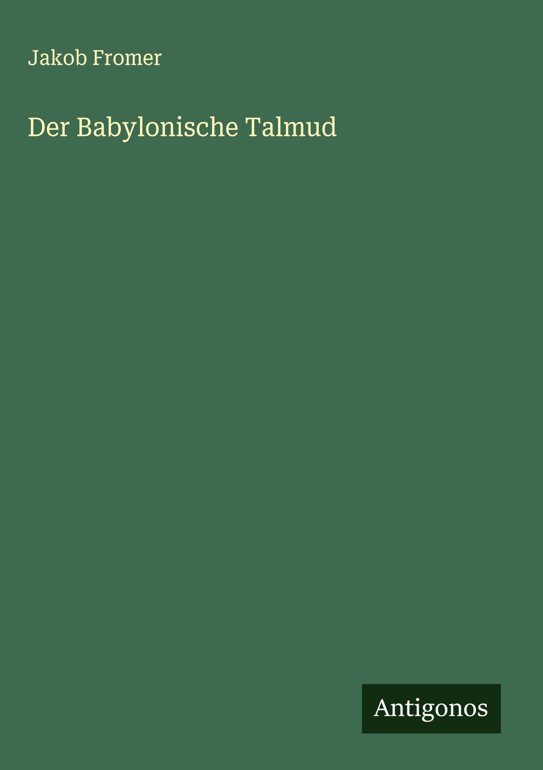 Vorderes Coverbild Der Babylonische Talmud