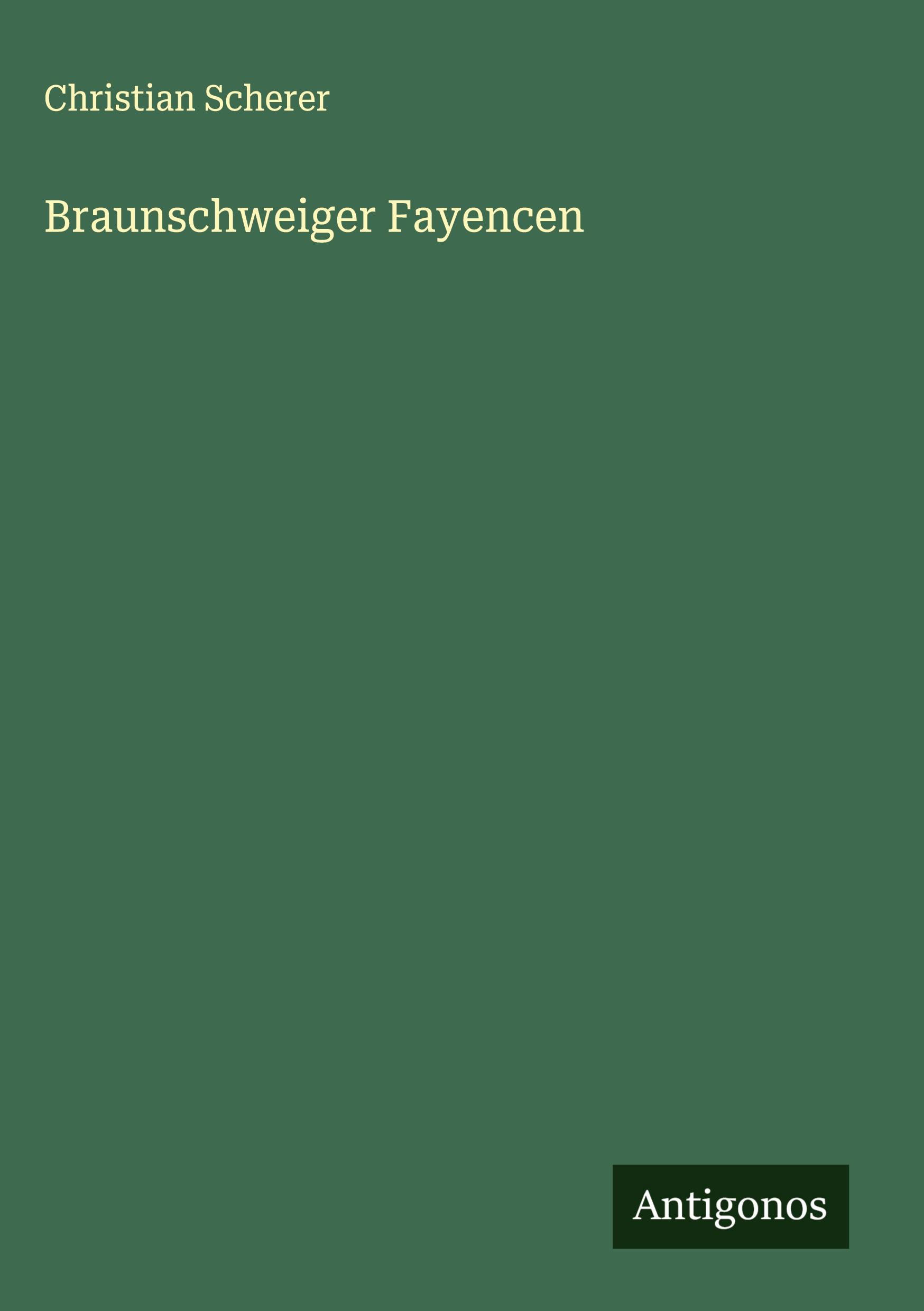 Vorderes Coverbild Braunschweiger Fayencen