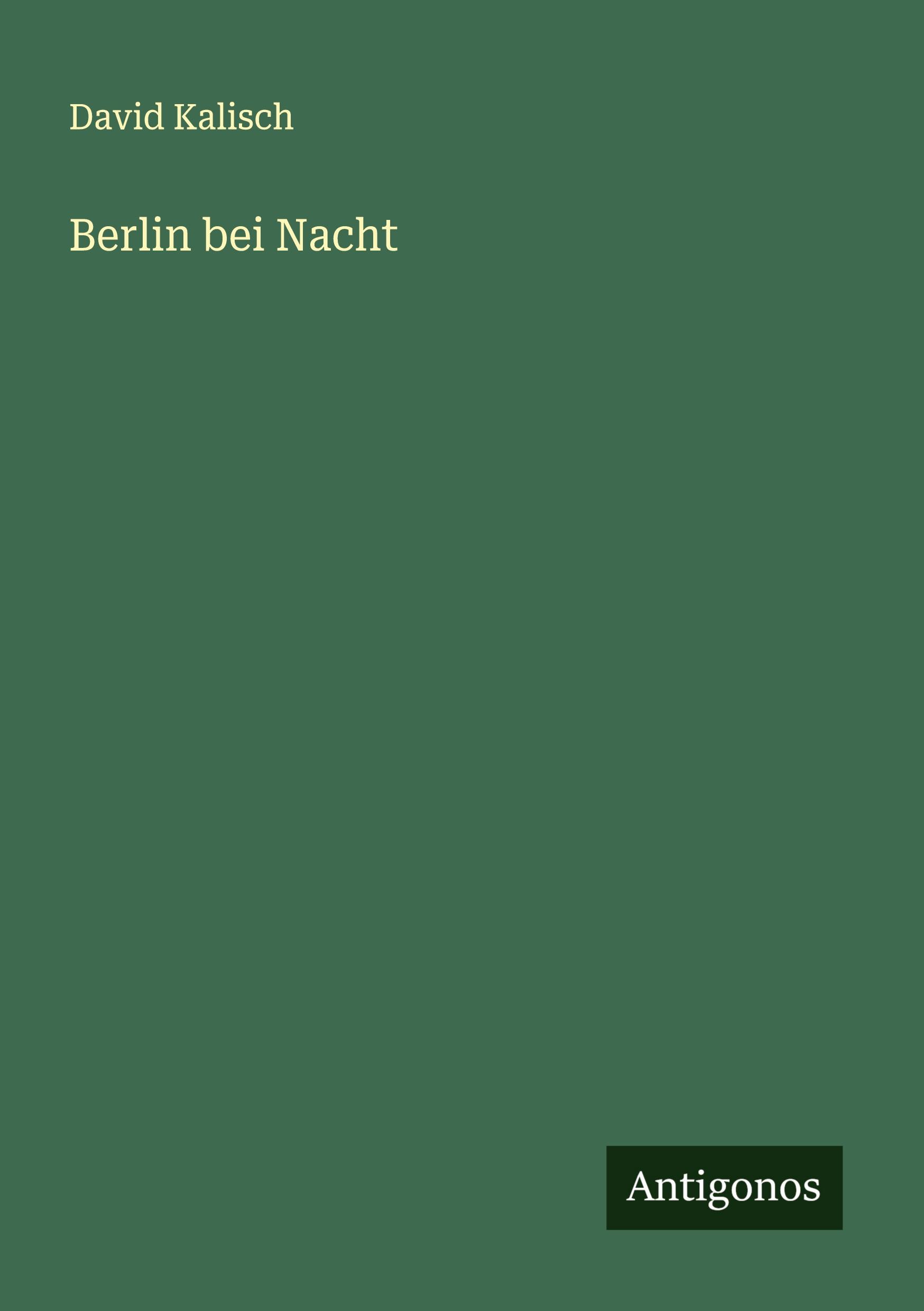 Vorderes Coverbild Berlin bei Nacht