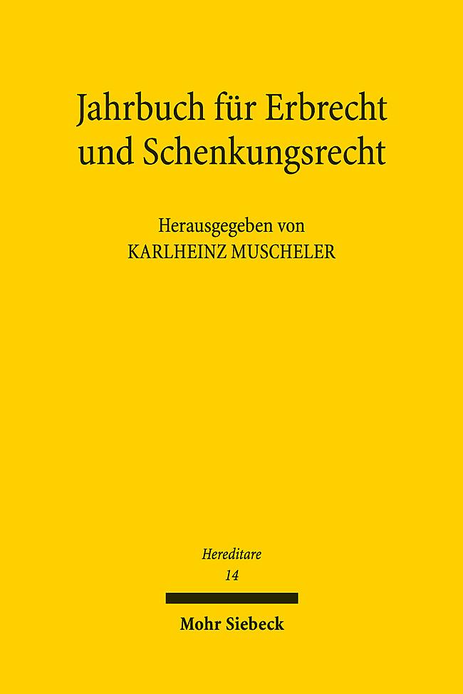 Vorderes Coverbild Jahrbuch für Erbrecht und Schenkungsrecht