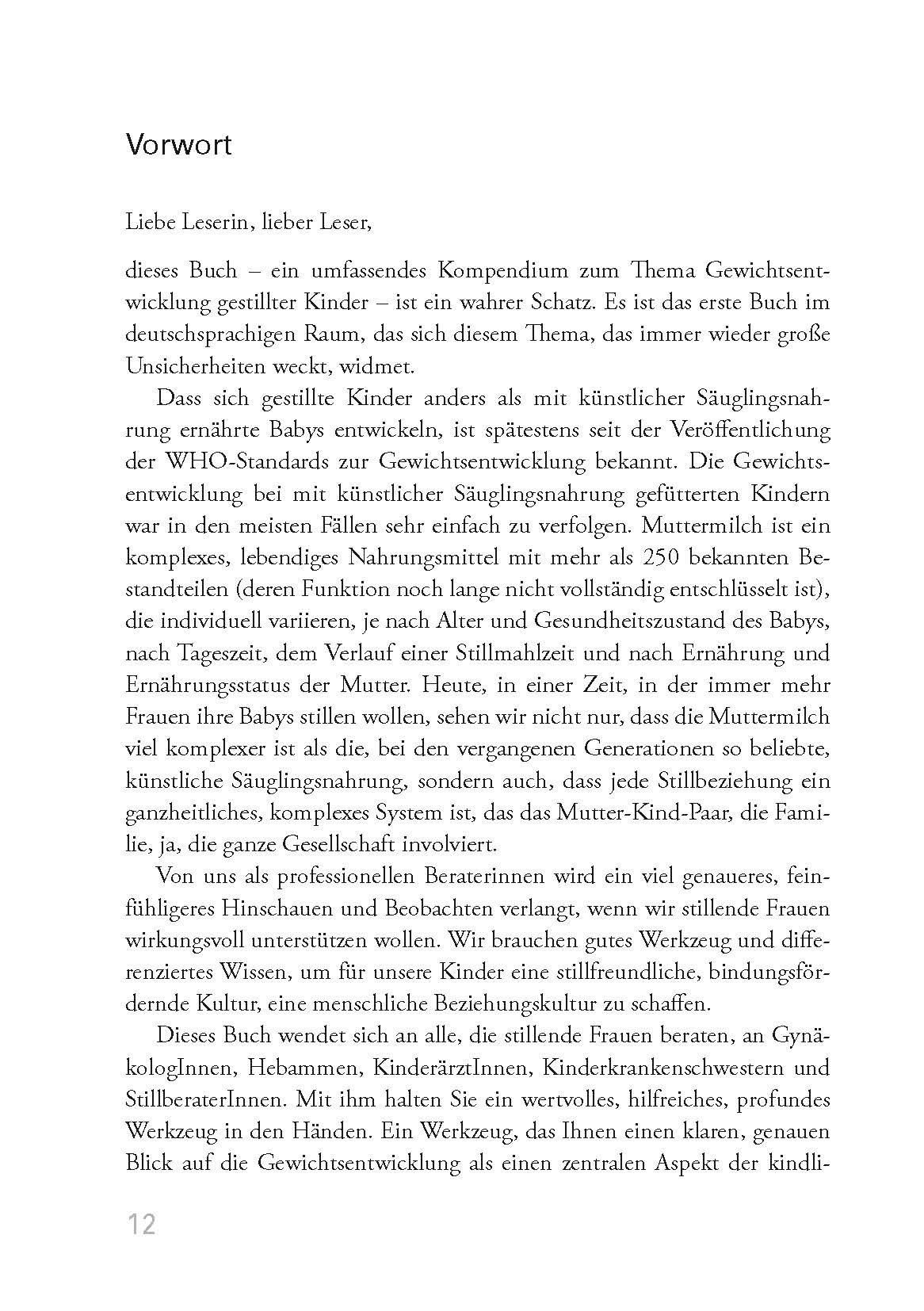 Beispielinhalt (Bild) Gewichtsverlauf und Stillen