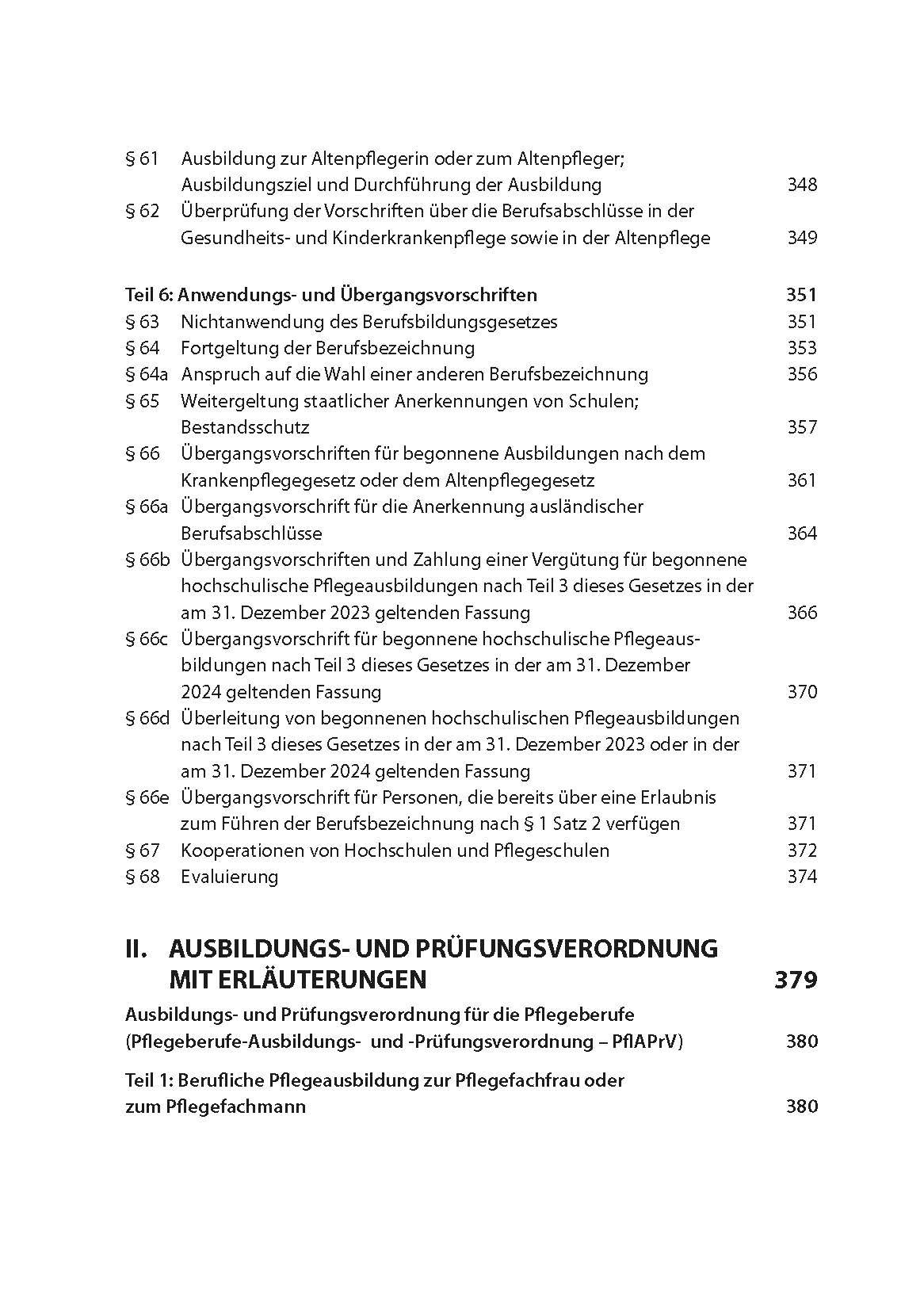 Beispielinhalt (Bild) Pflegeberufegesetz und Ausbildungs- und Prüfungsverordnung