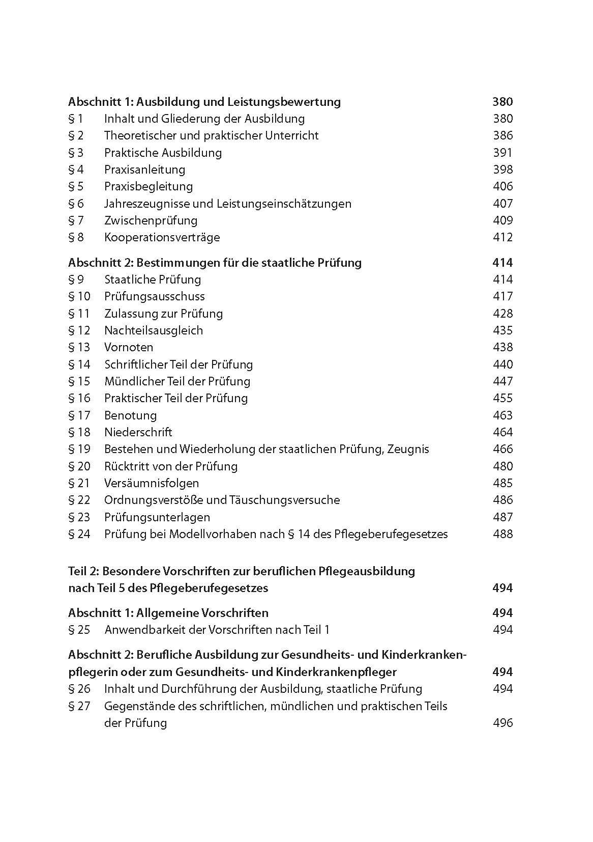 Beispielinhalt (Bild) Pflegeberufegesetz und Ausbildungs- und Prüfungsverordnung