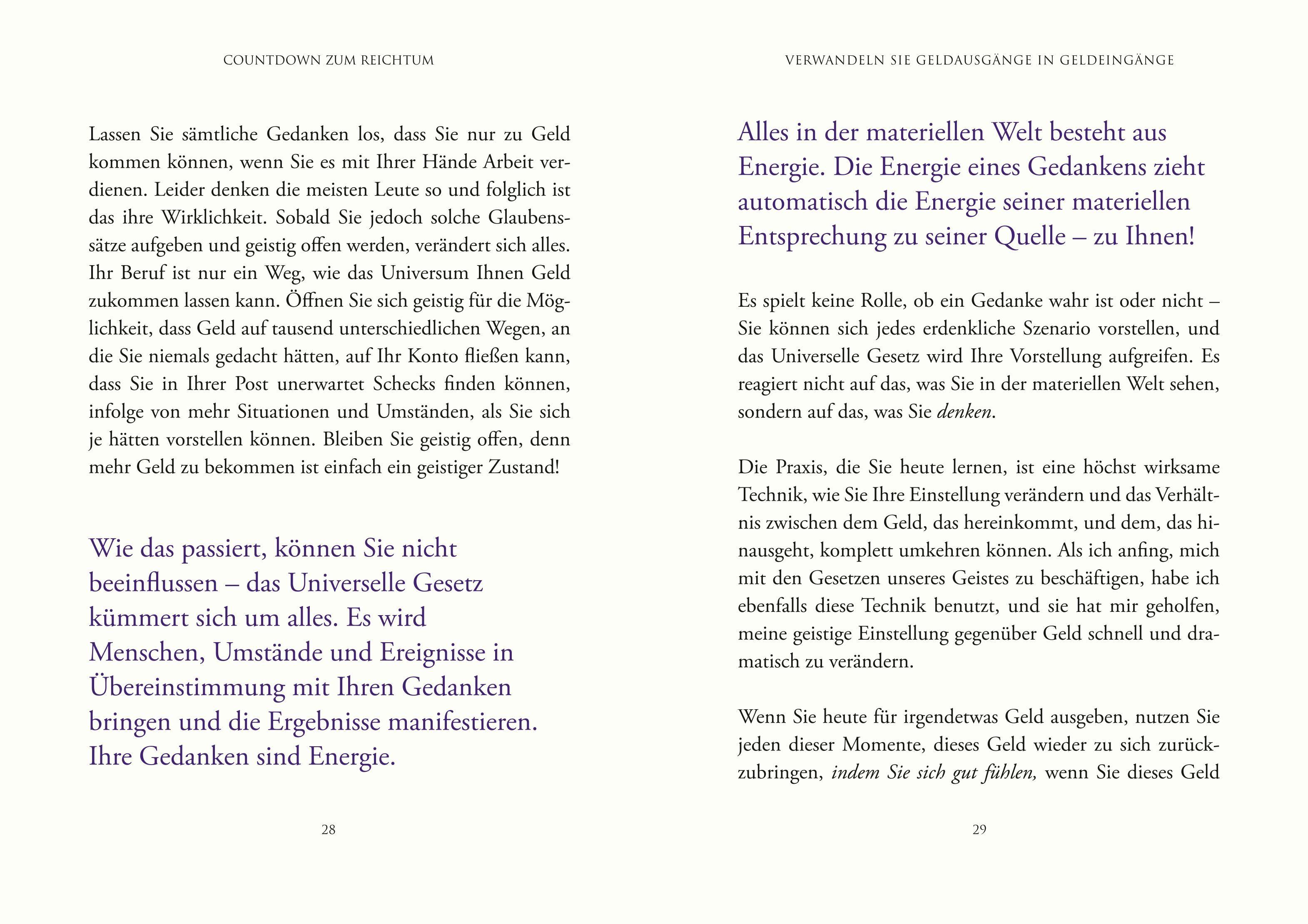 Beispielinhalt (Bild) Countdown zum Reichtum