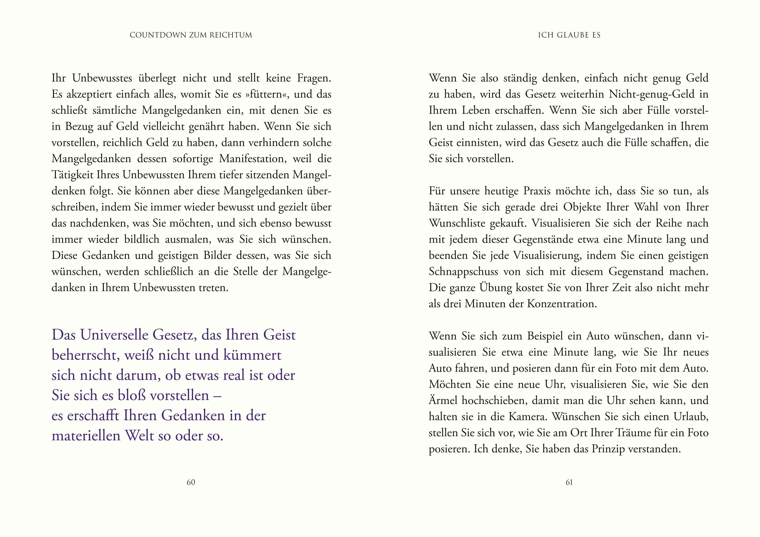 Beispielinhalt (Bild) Countdown zum Reichtum