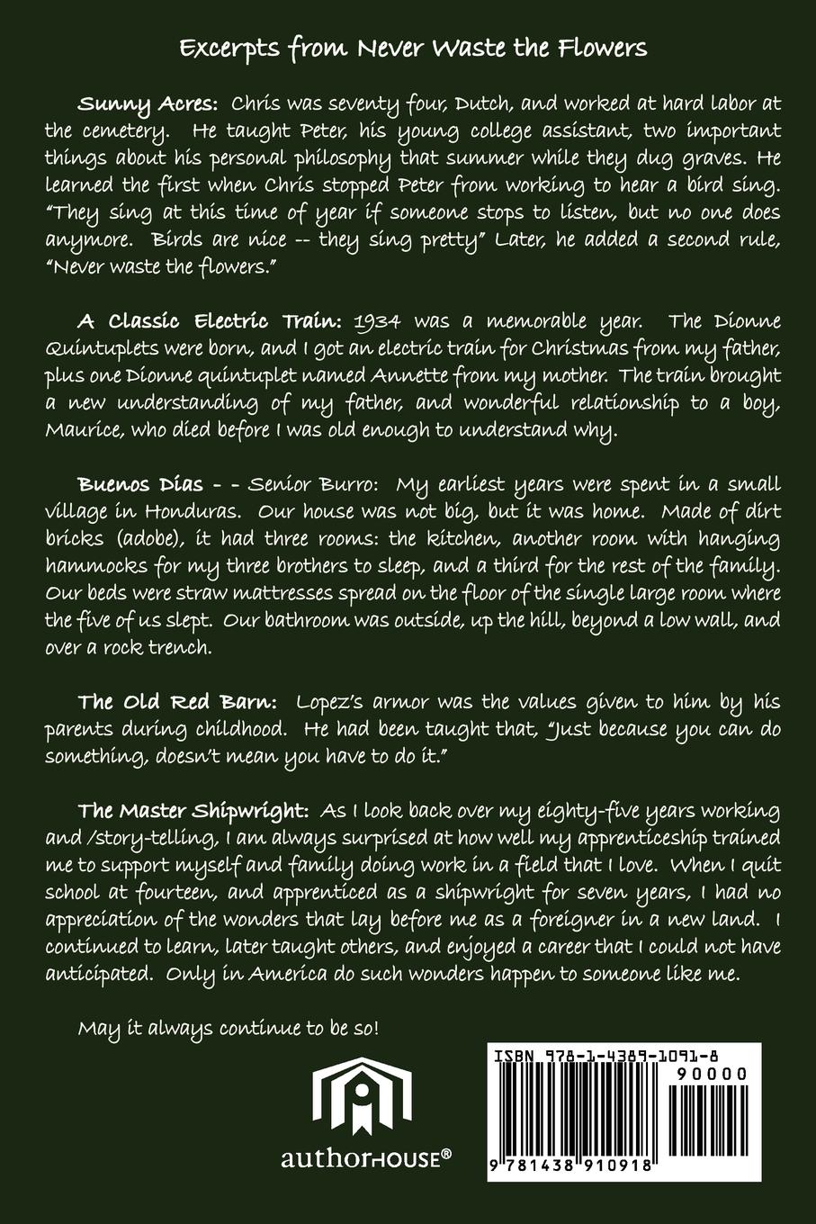 Rückseitencover Never Waste the Flowers