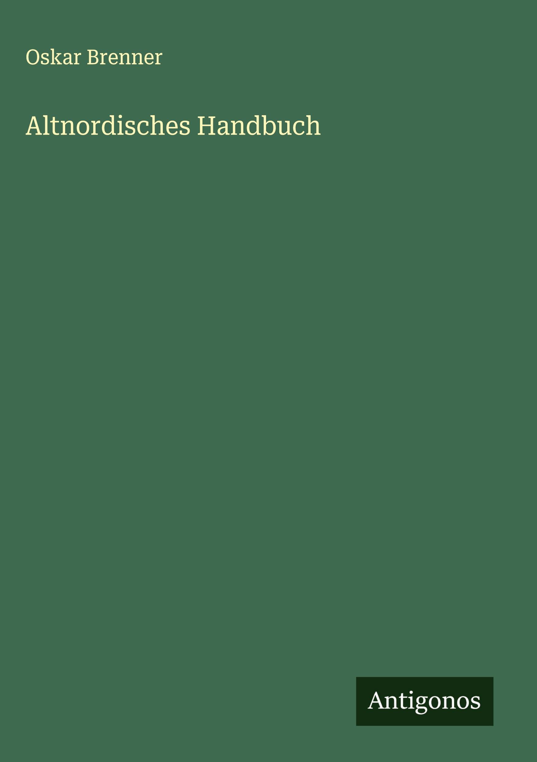 Vorderes Coverbild Altnordisches Handbuch