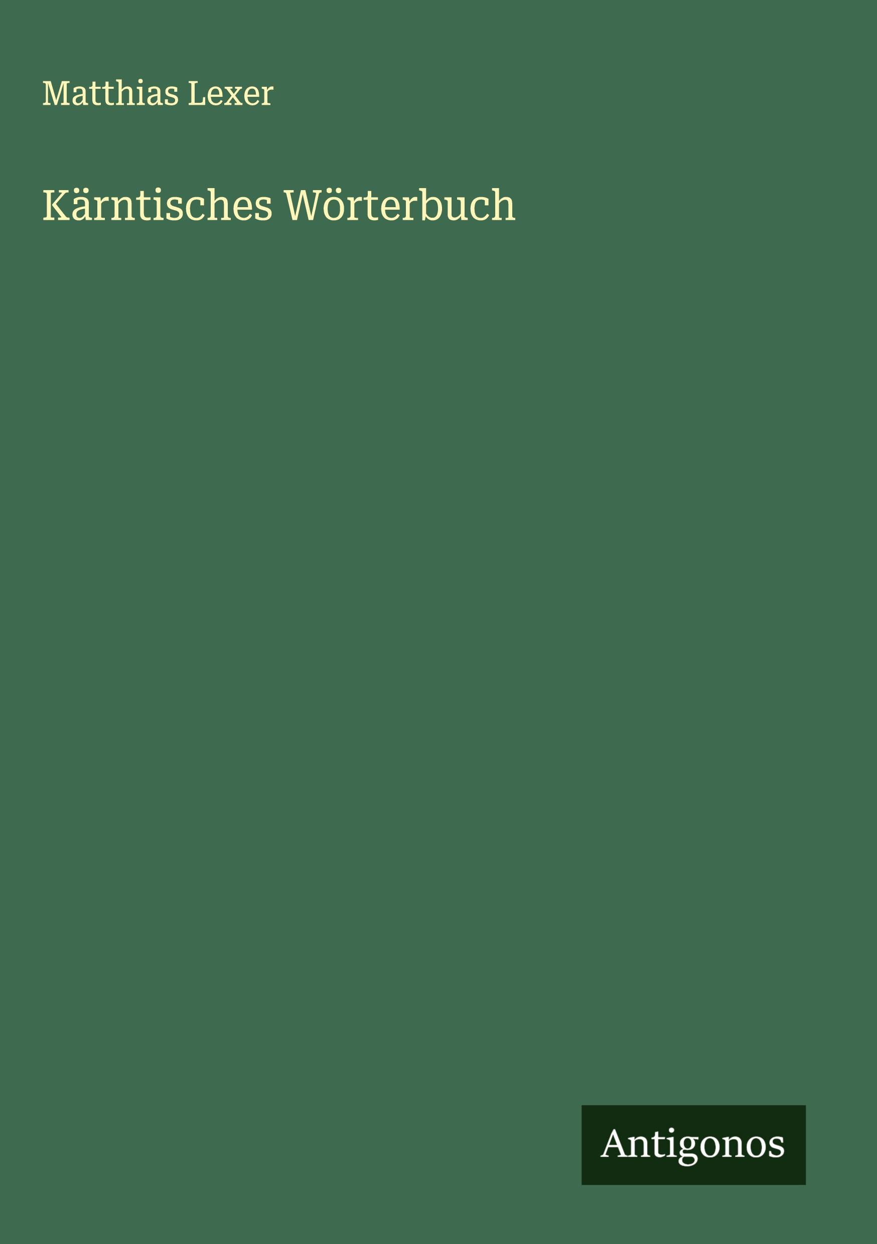 Vorderes Coverbild Kärntisches Wörterbuch