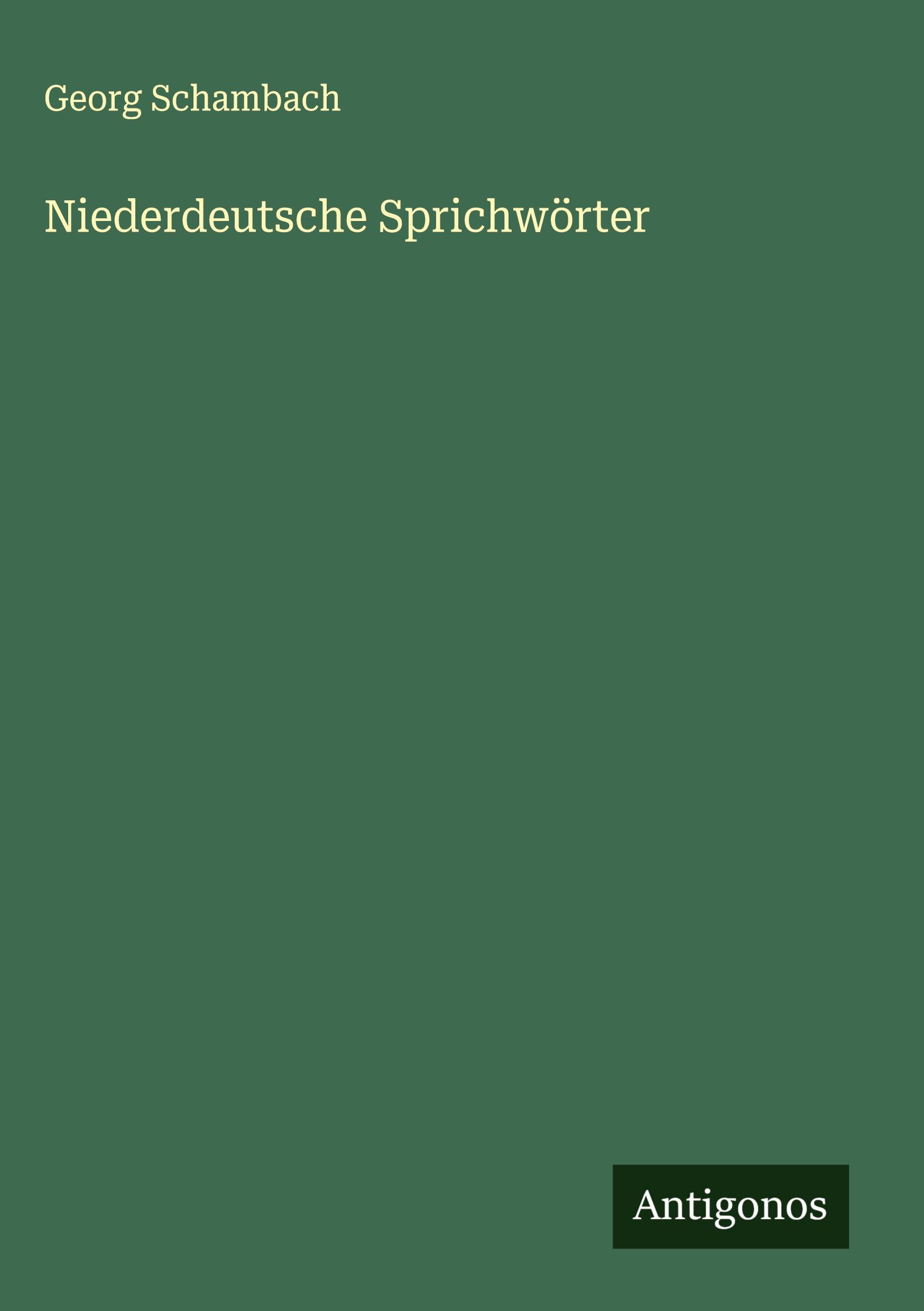 Vorderes Coverbild Niederdeutsche Sprichwörter