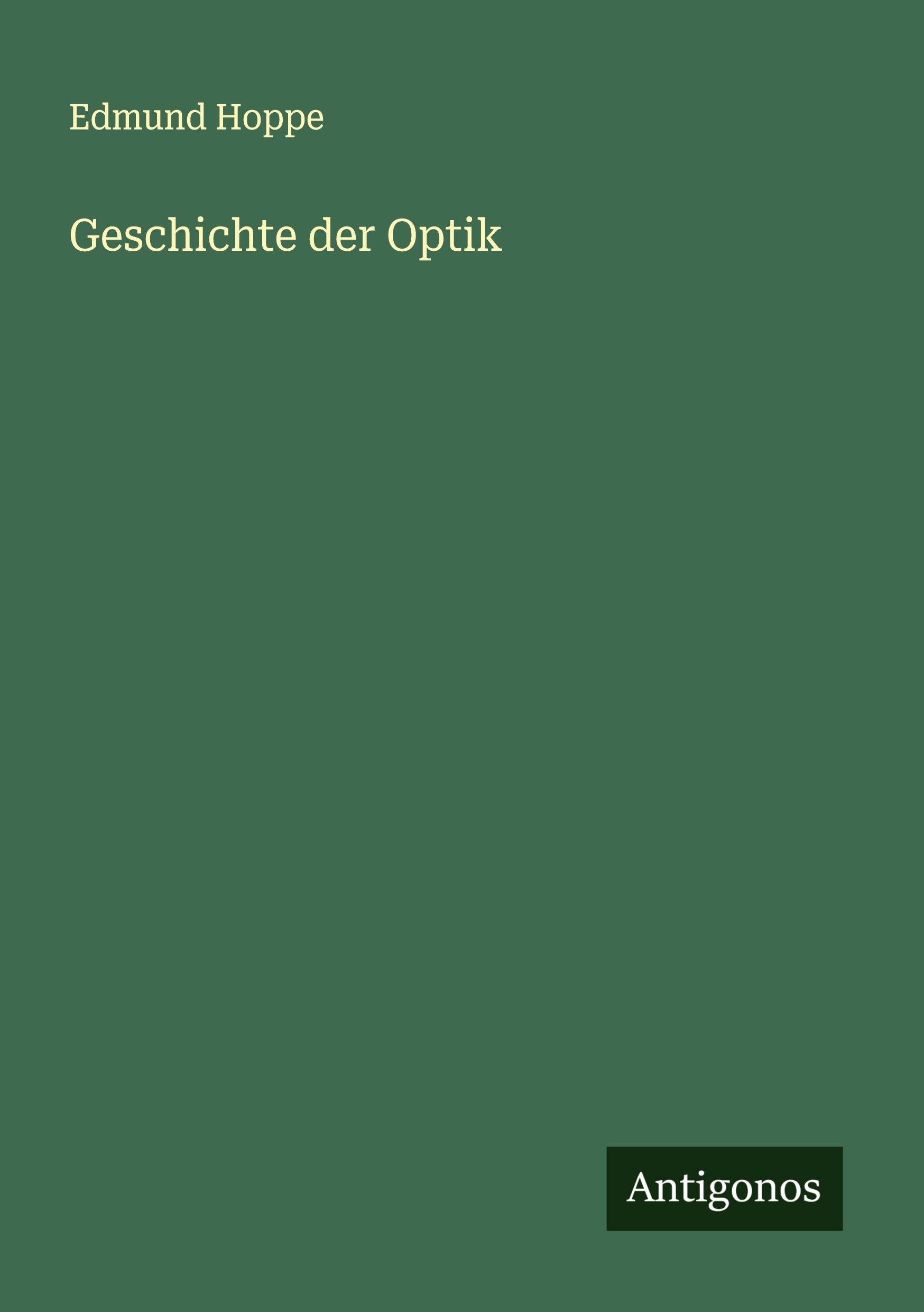 Vorderes Coverbild Geschichte der Optik