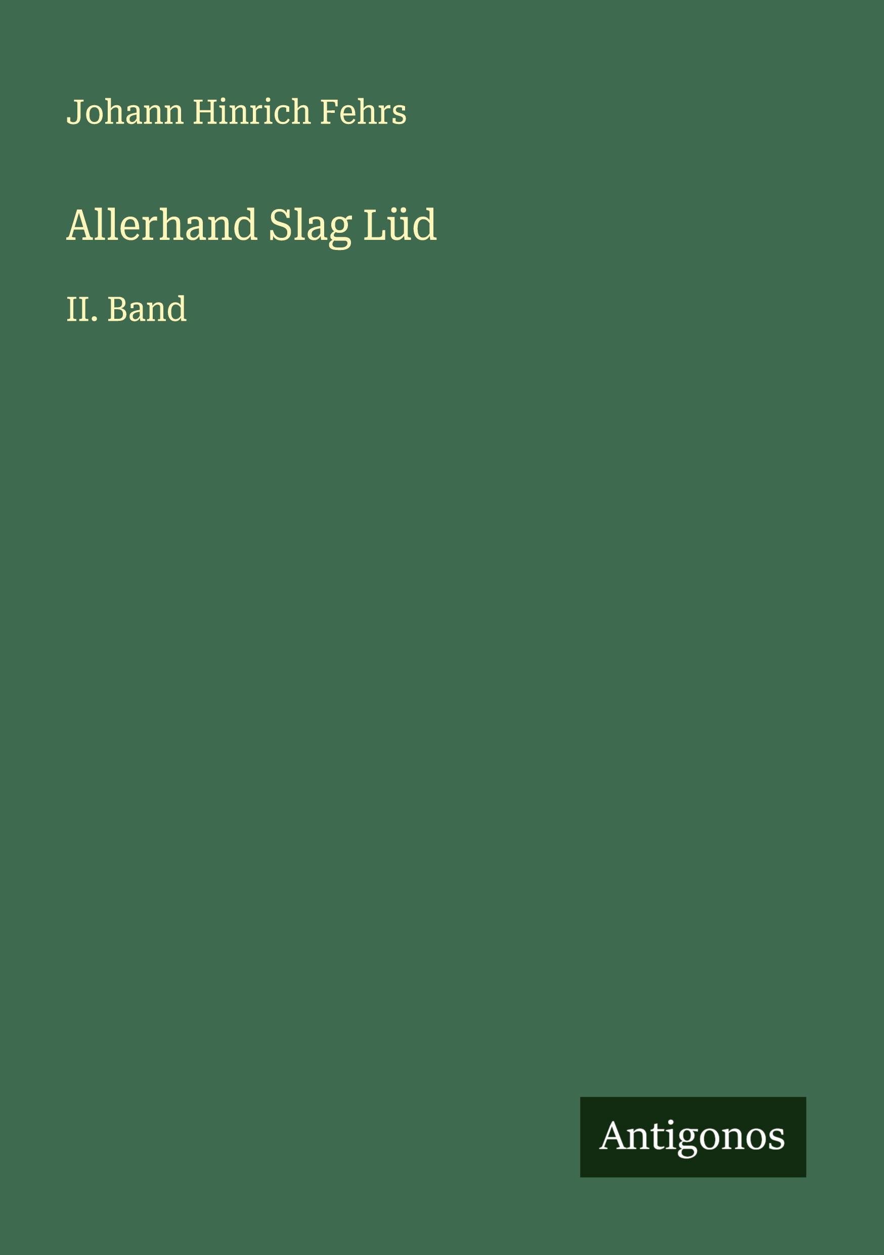 Vorderes Coverbild Allerhand Slag Lüd