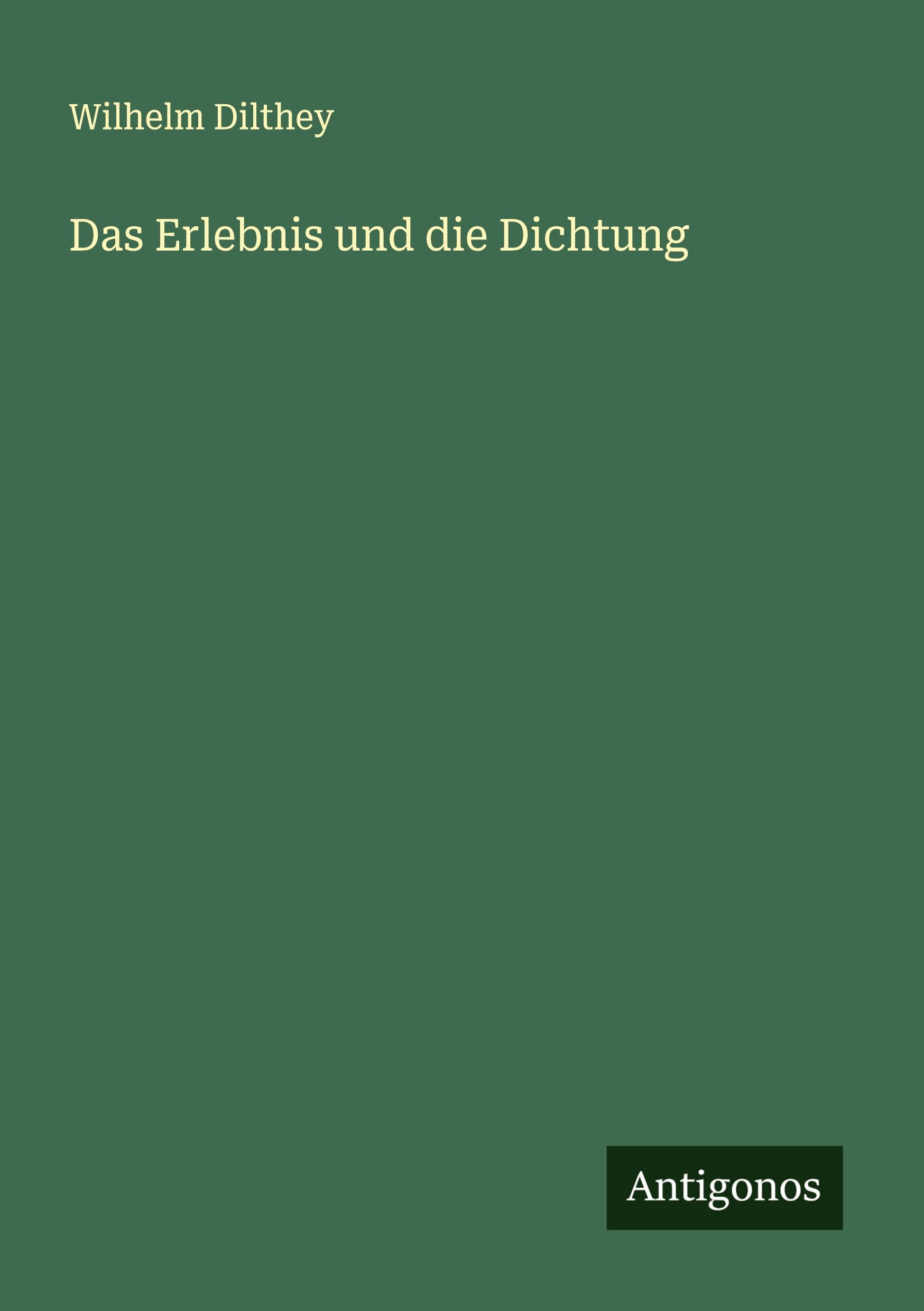 Vorderes Coverbild Das Erlebnis und die Dichtung