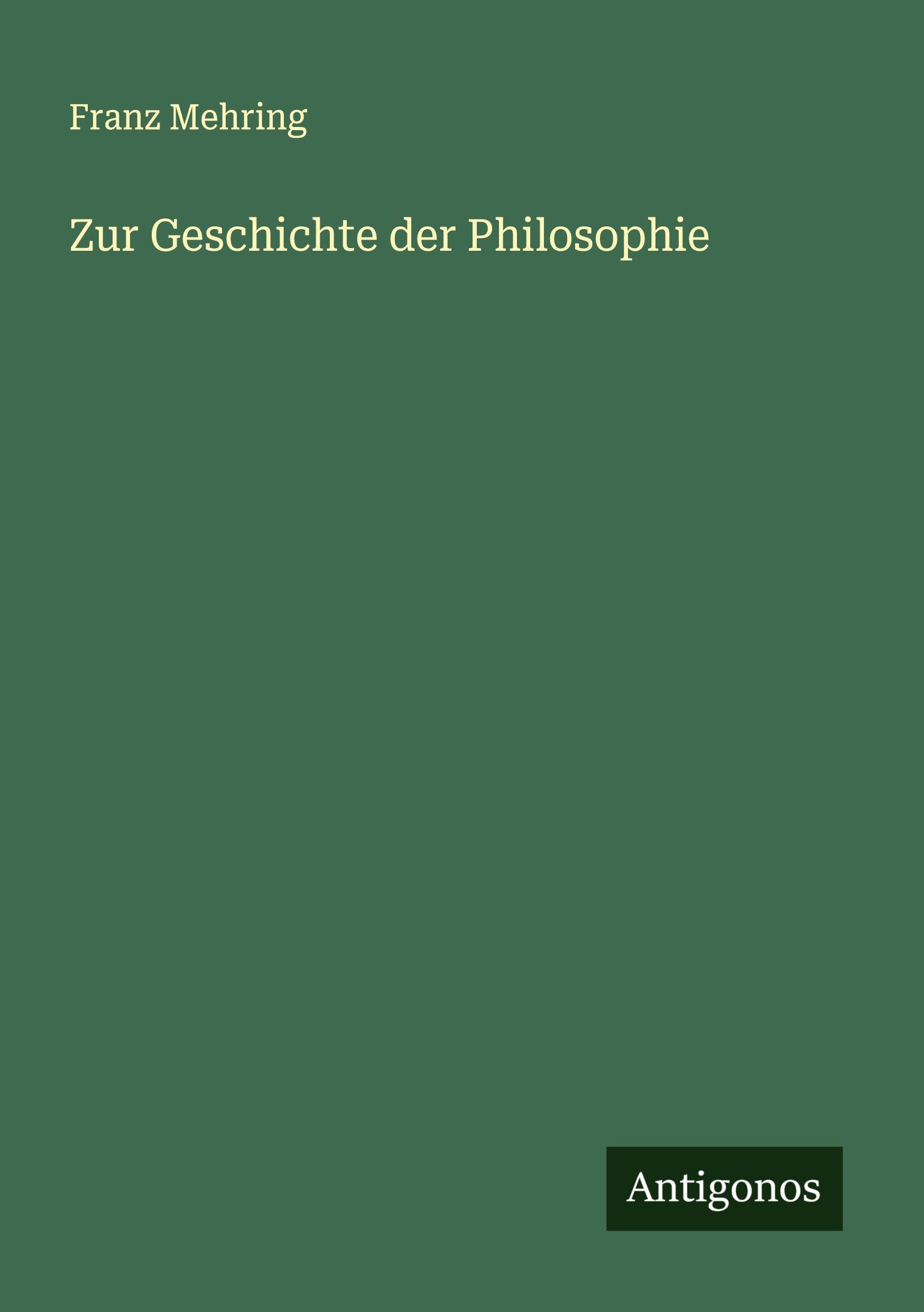 Vorderes Coverbild Zur Geschichte der Philosophie