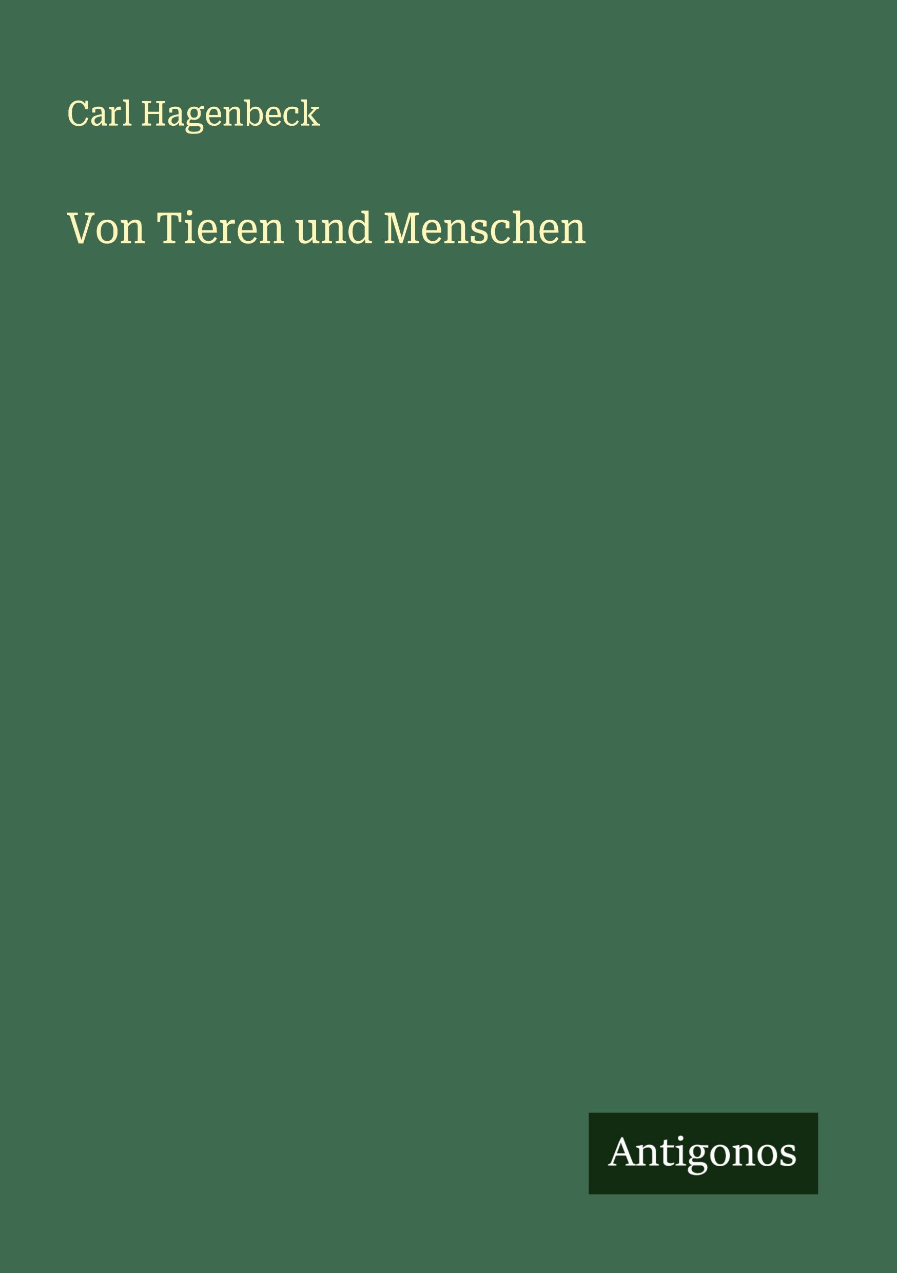 Vorderes Coverbild Von Tieren und Menschen