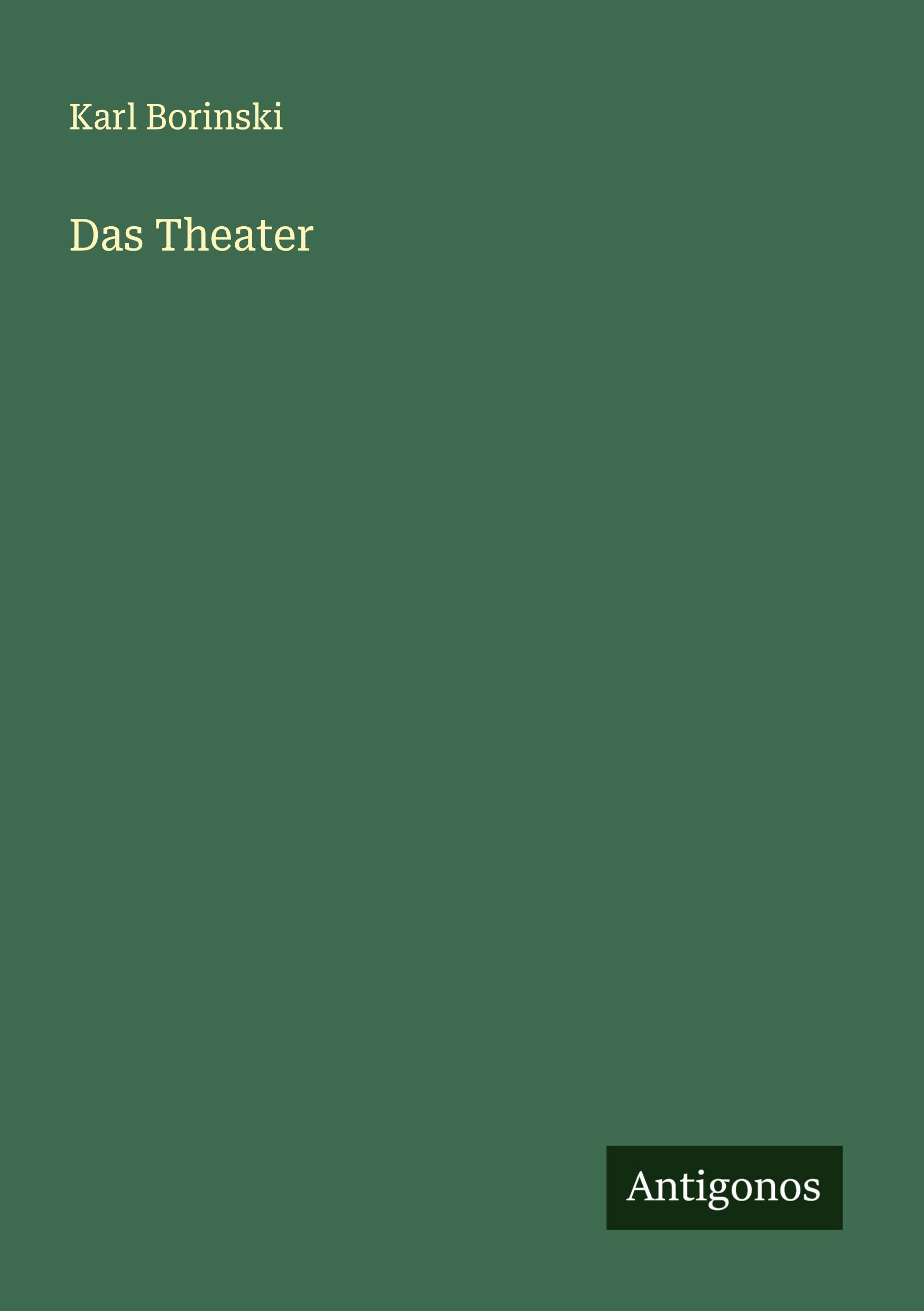 Vorderes Coverbild Das Theater