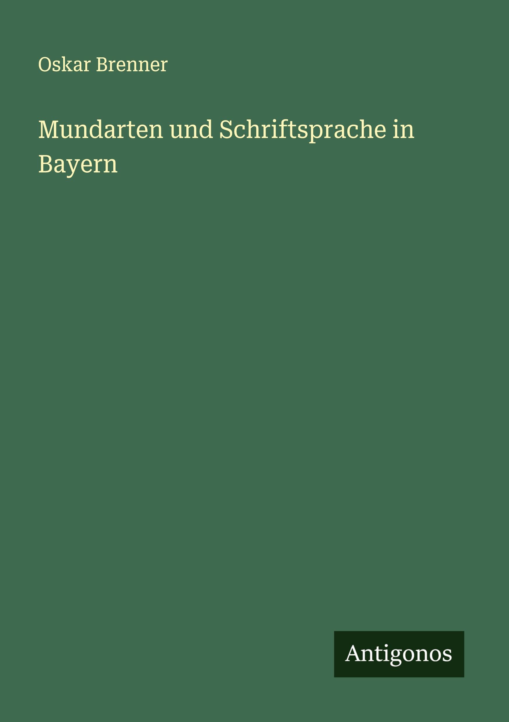 Vorderes Coverbild Mundarten und Schriftsprache in Bayern