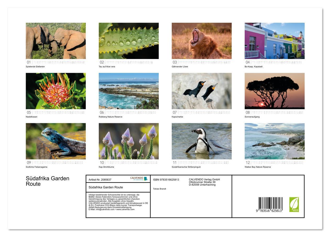 Beispielinhalt (Bild) Südafrika Garden Route (hochwertiger Premium Wandkalender 2026 DIN A2 quer), Kunstdruck in Hochglanz