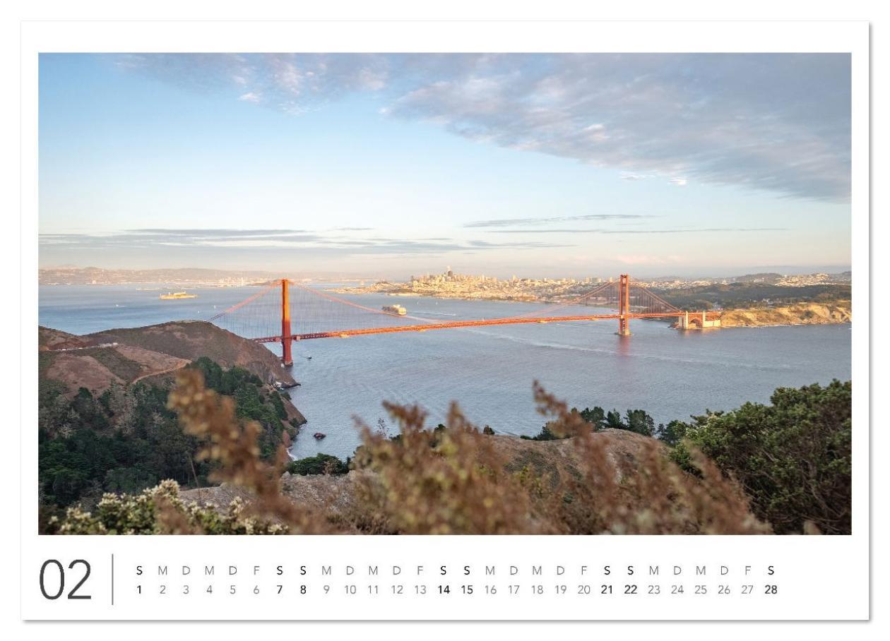 Beispielinhalt (Bild) California Highway No. 1 - Die schönste Küstenstraße der USA (Wandkalender 2026 DIN A4 quer), CALVENDO Monatskalender