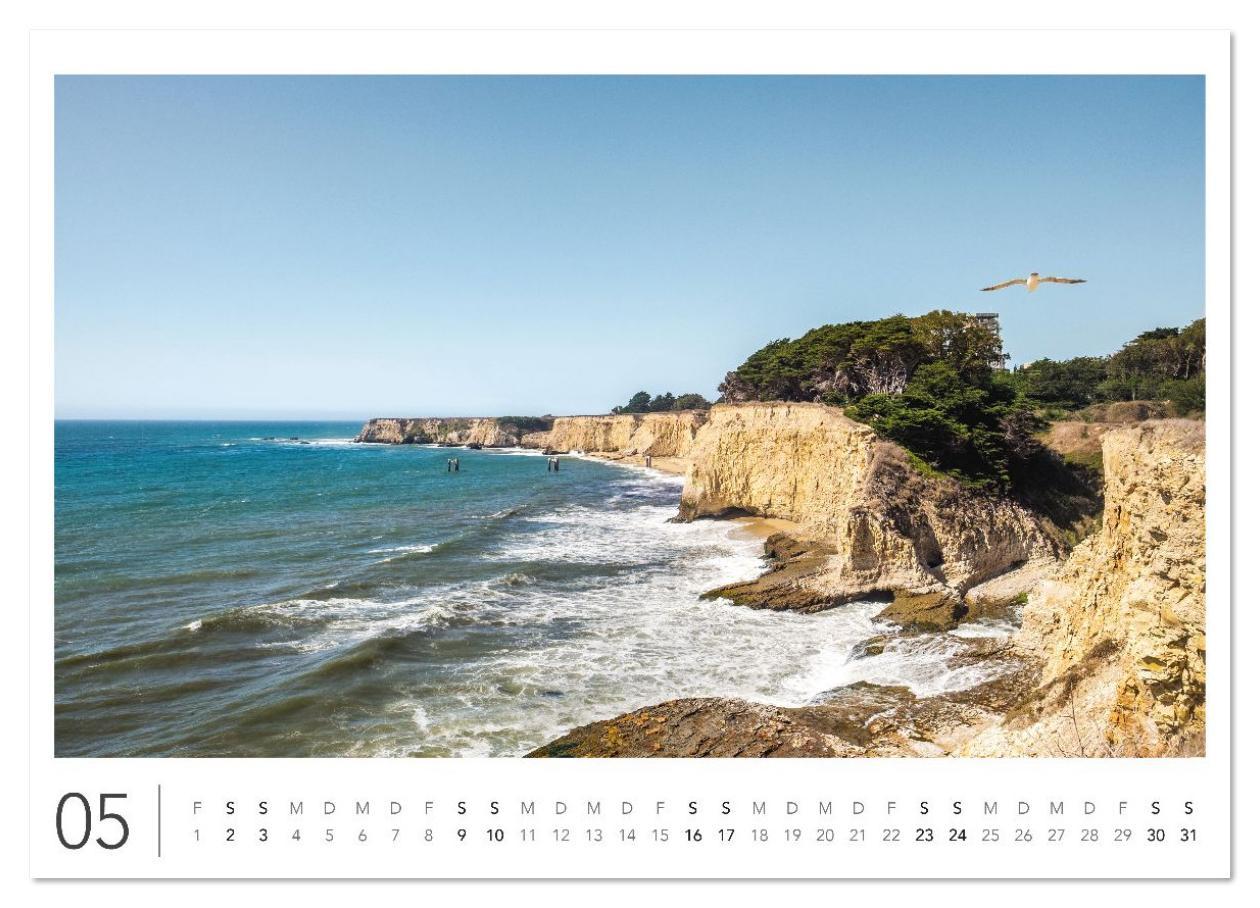 Beispielinhalt (Bild) California Highway No. 1 - Die schönste Küstenstraße der USA (Wandkalender 2026 DIN A4 quer), CALVENDO Monatskalender