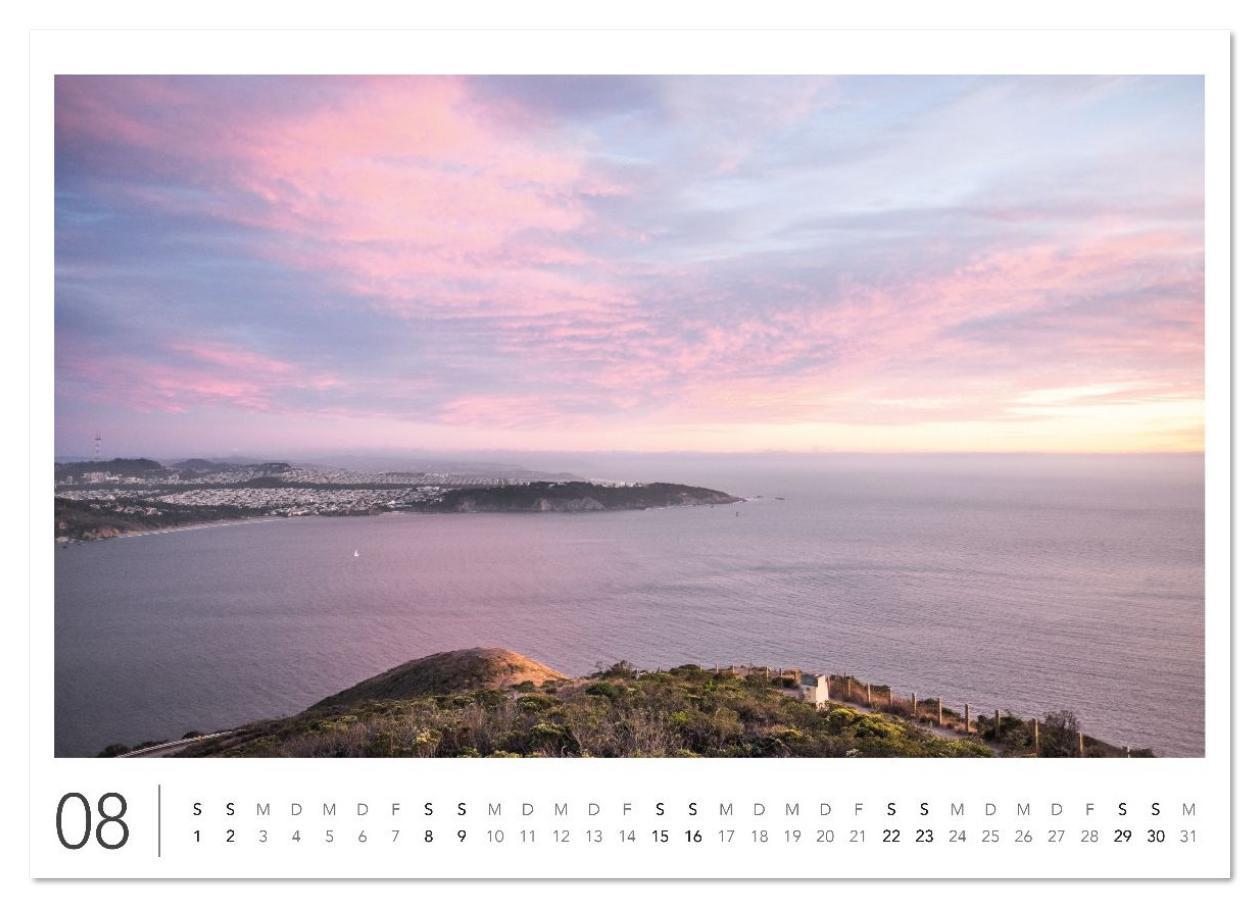 Beispielinhalt (Bild) California Highway No. 1 - Die schönste Küstenstraße der USA (Wandkalender 2026 DIN A4 quer), CALVENDO Monatskalender