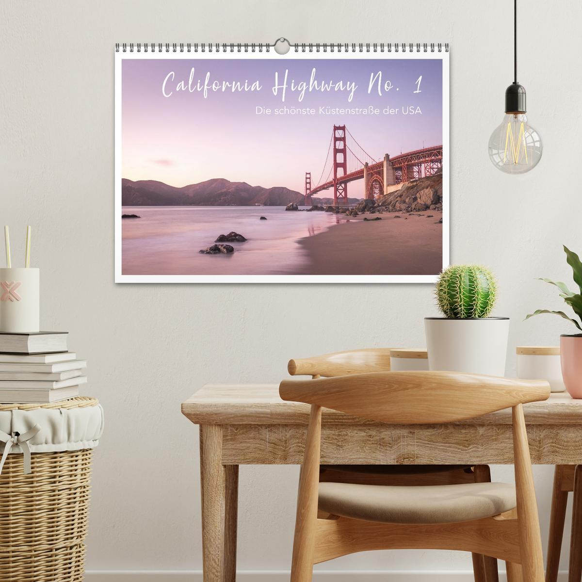 Beispielinhalt (Bild) California Highway No. 1 - Die schönste Küstenstraße der USA (Wandkalender 2026 DIN A3 quer), CALVENDO Monatskalender